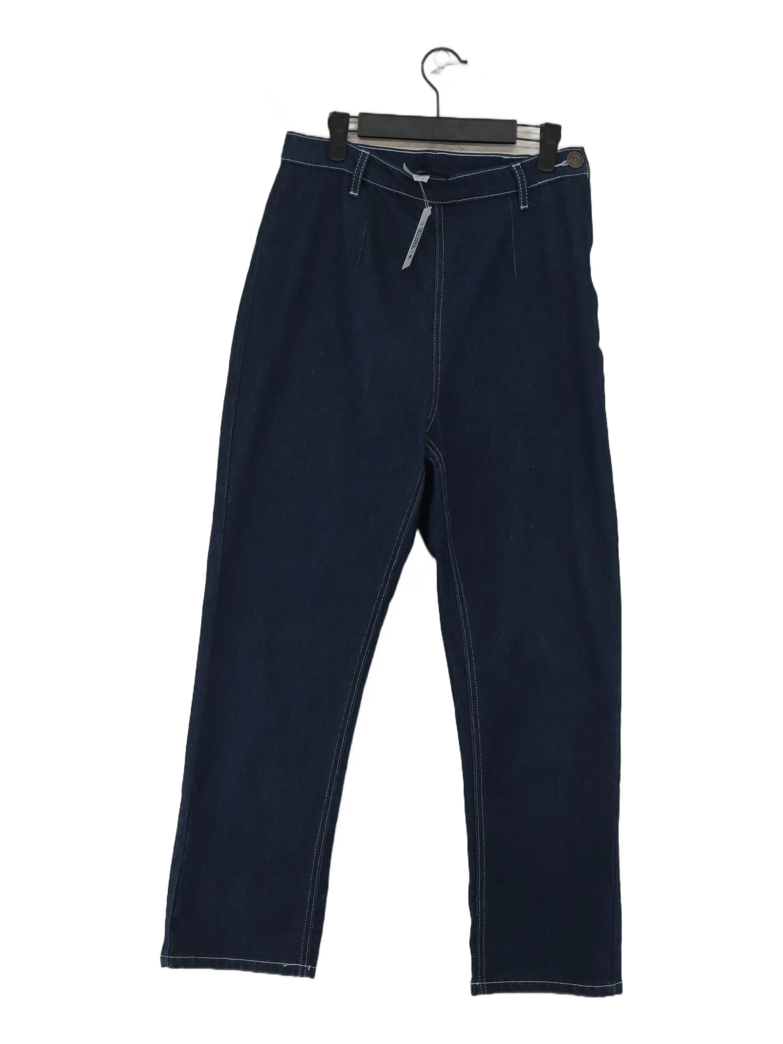 Collectif Women's Trousers UK 14 Blue 100% Cotton Straight Chino