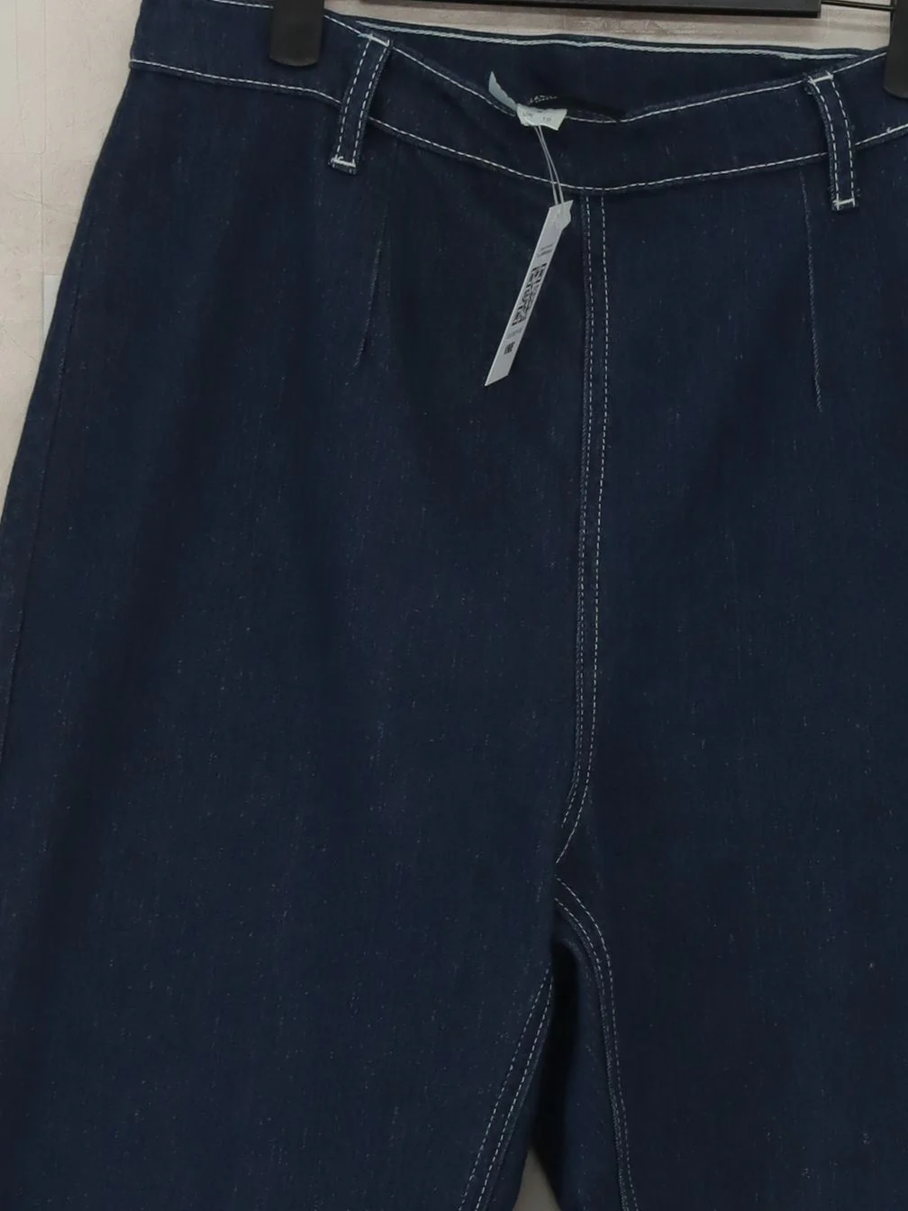 Collectif Women's Trousers UK 14 Blue 100% Cotton Straight Chino - Image 3