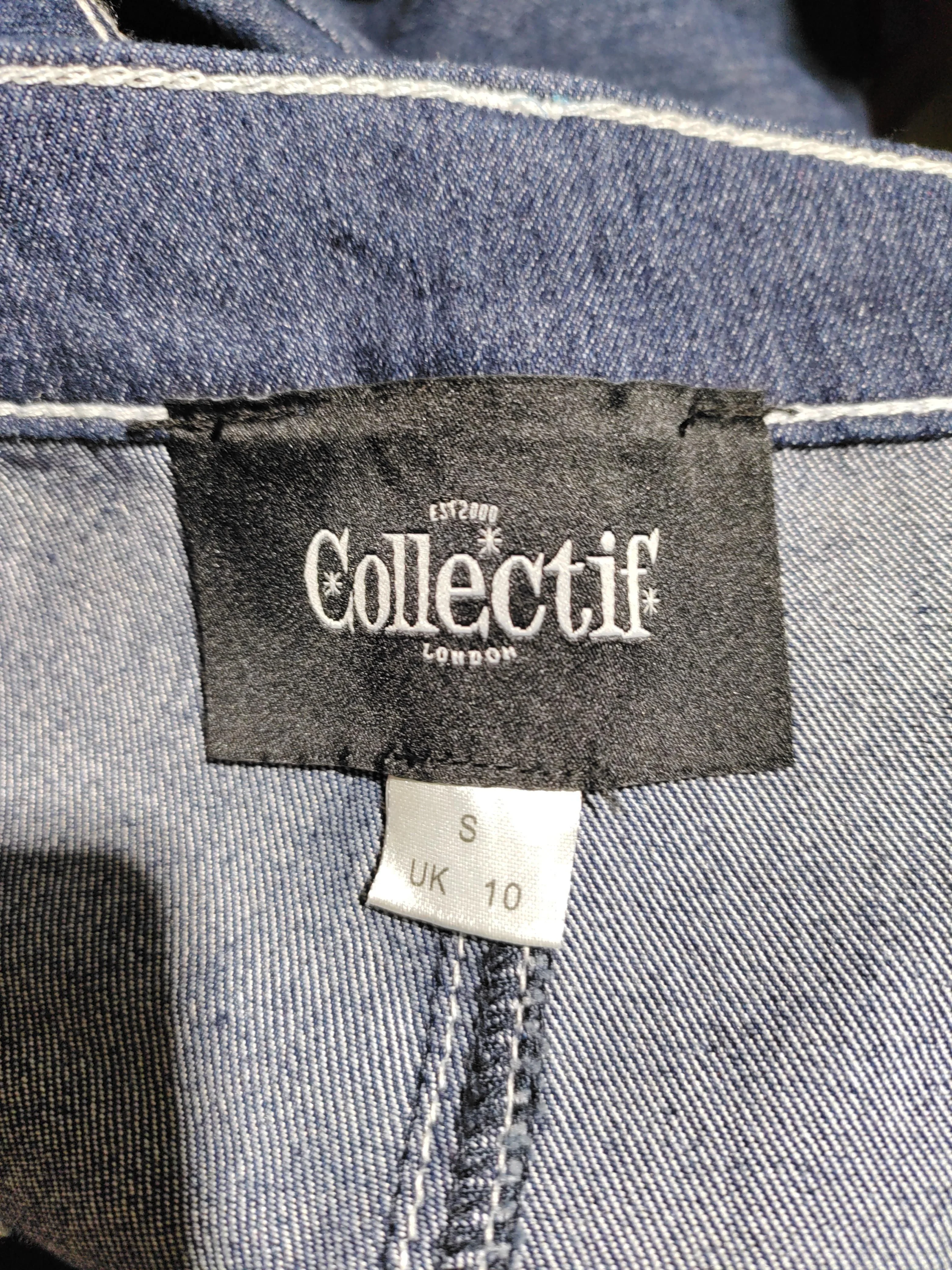 Collectif Women's Trousers UK 14 Blue 100% Cotton Straight Chino - Image 5