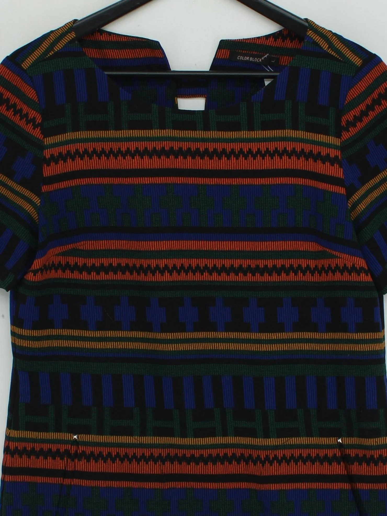 Color Block T-Shirt Mini Dress L in Multi - Image 3