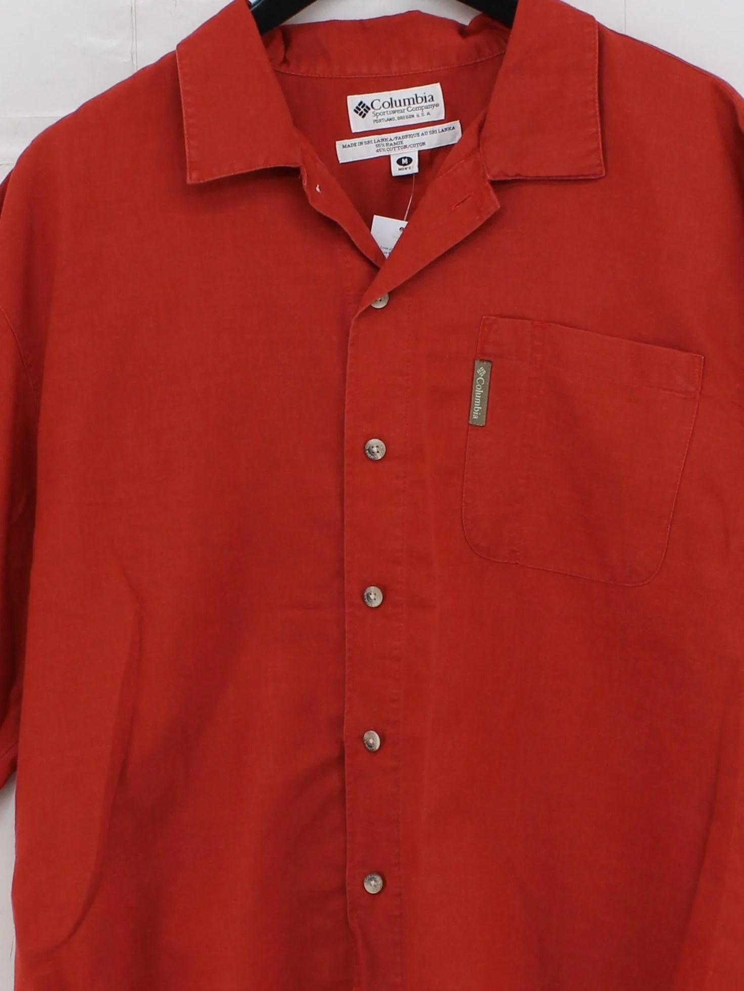 Columbia Men's Shirt M Red Other with Cotton Basic - Image 3