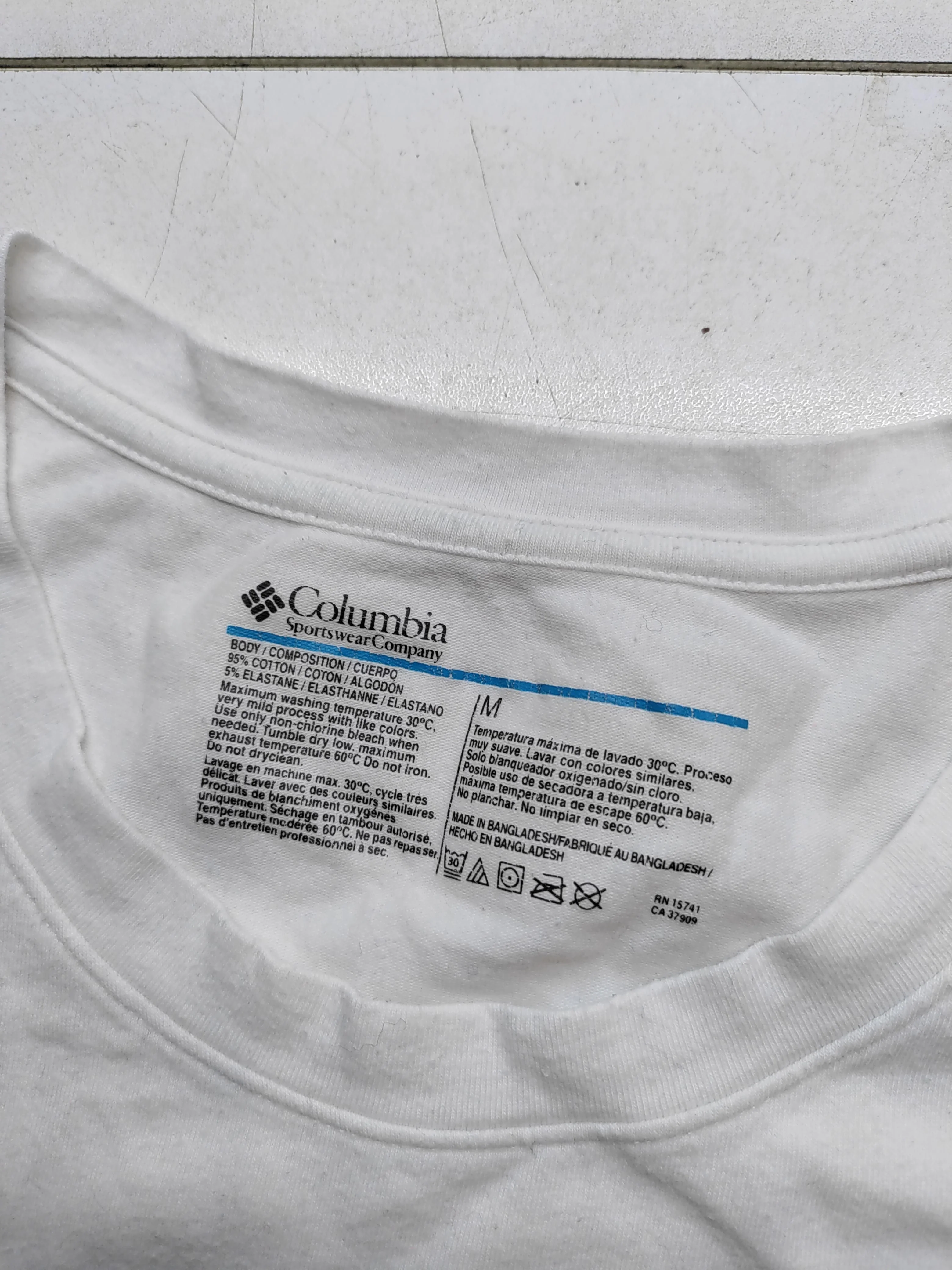 Columbia Men's T-Shirt M White Cotton with Elastane Basic - Image 6