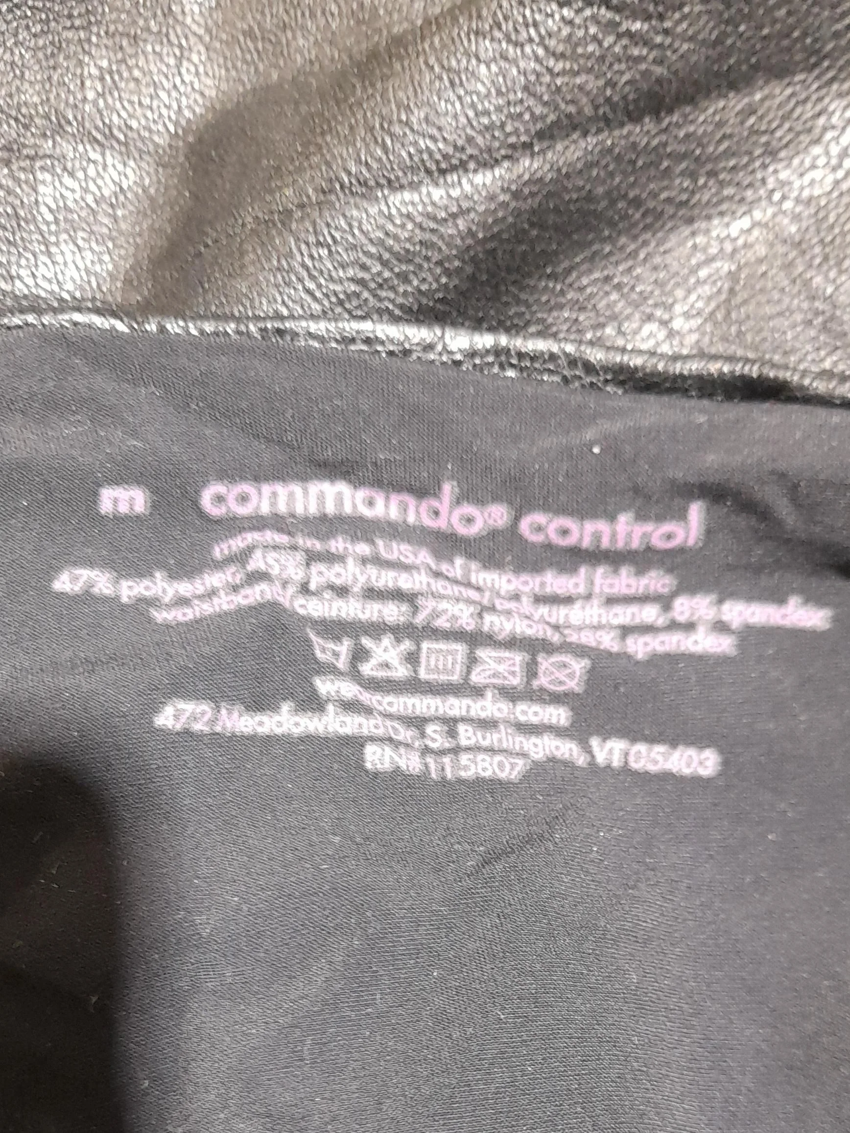 Commando Women's Leggings M Black Faux Leather - Image 6