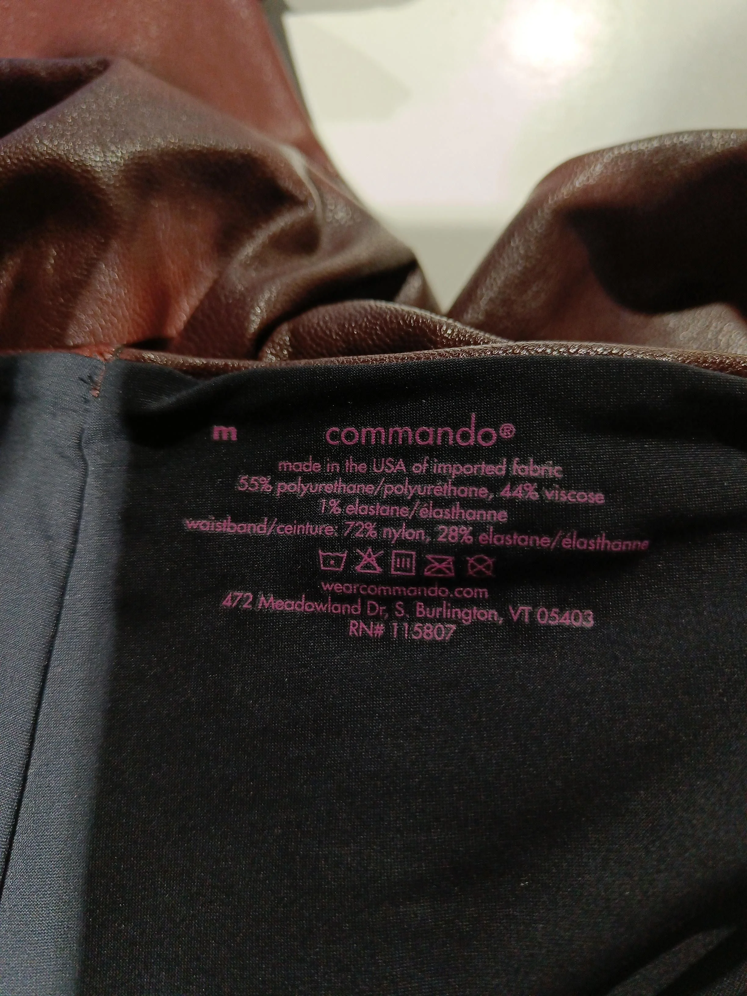 Commando Women's Leggings M Brown Faux Leather - Image 6
