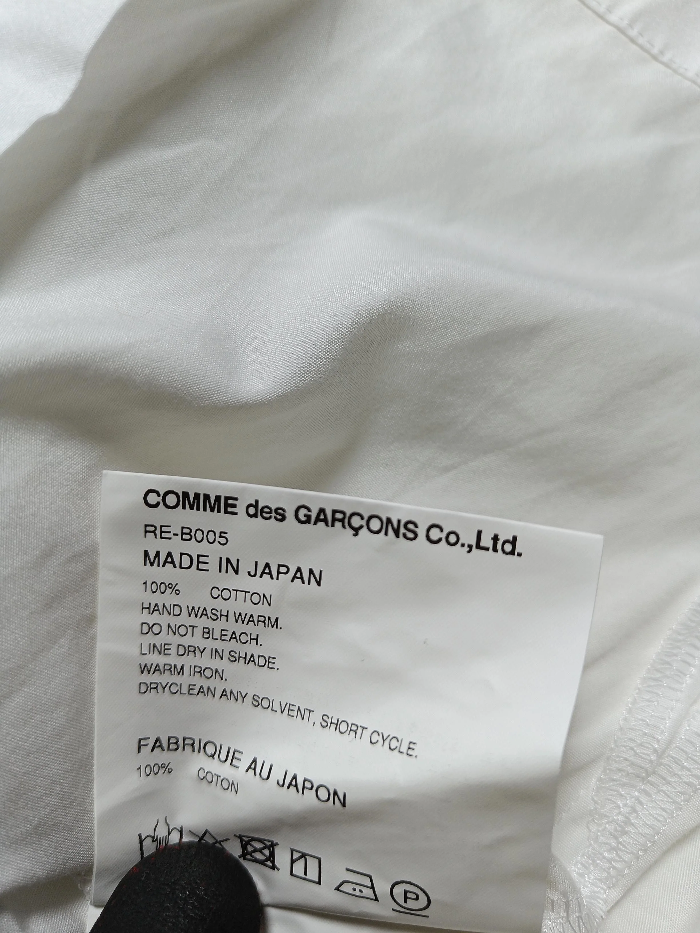 Comme Des Garçons Men's Shirt S White 100% Cotton Basic - Image 6