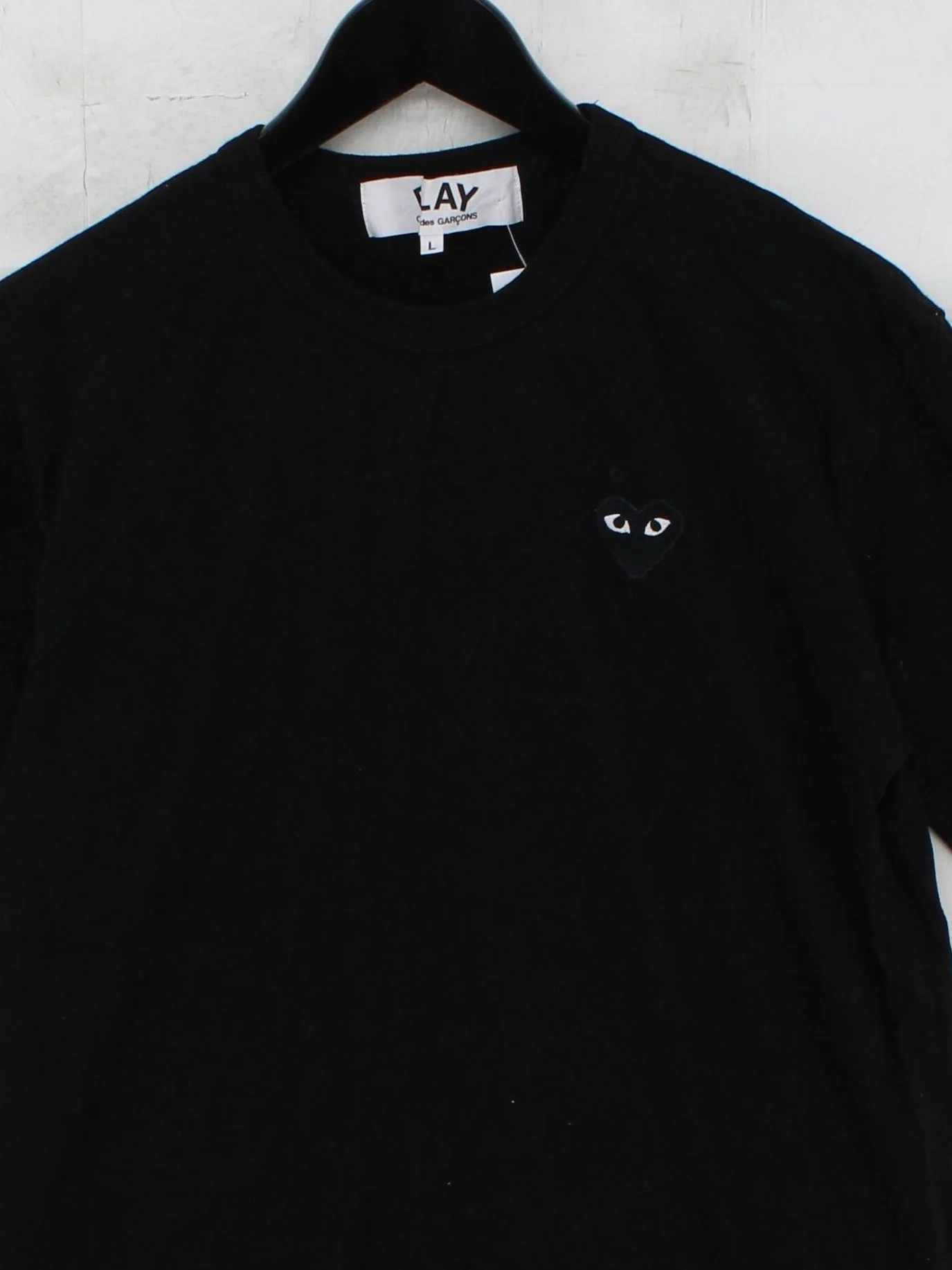 Comme Des Garçons Men's T-Shirt L Black 100% Cotton Basic - Image 3