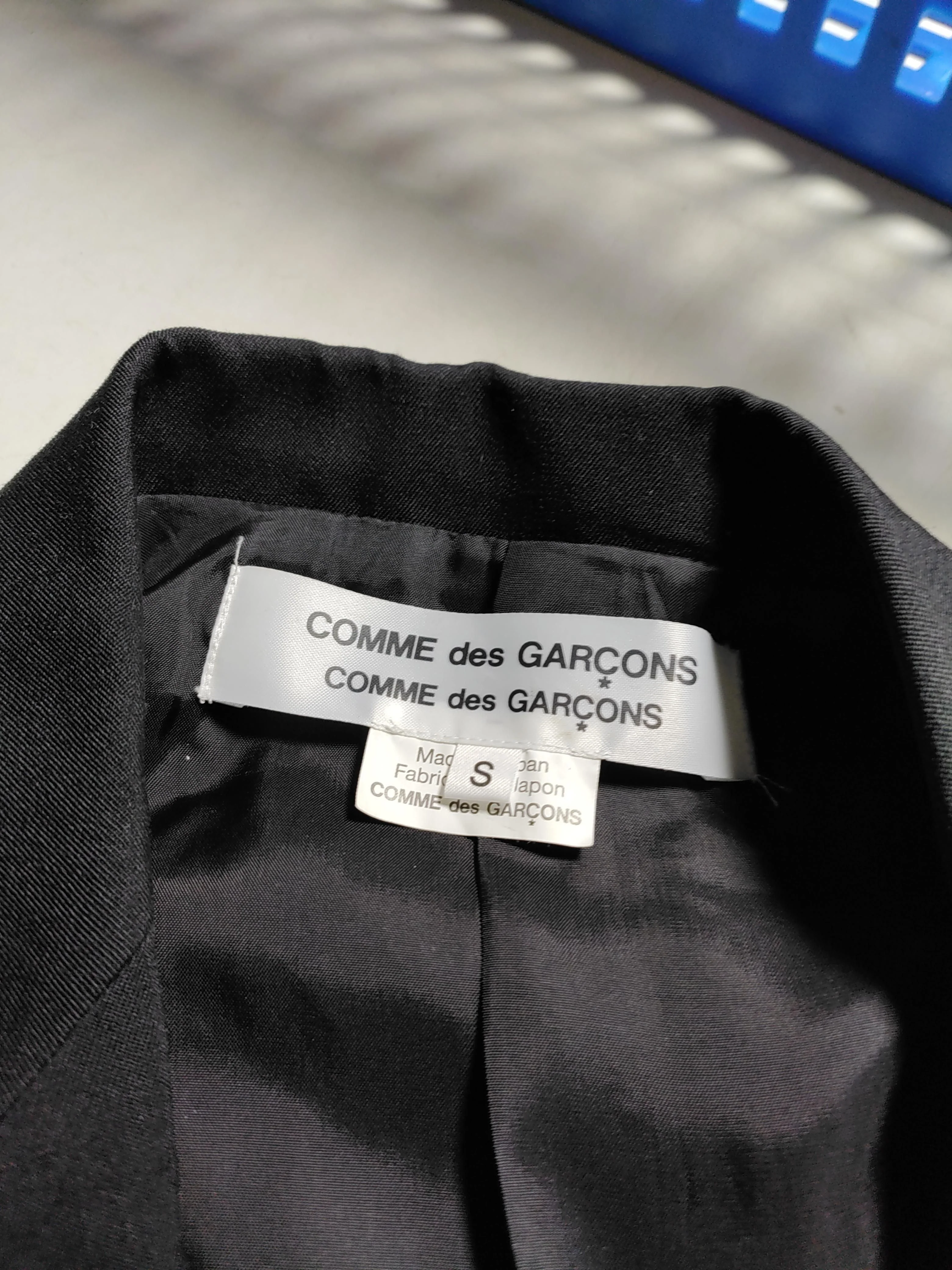 Comme Des Garçons Women's Blazer S Black Wool with Rayon Overcoat - Image 5
