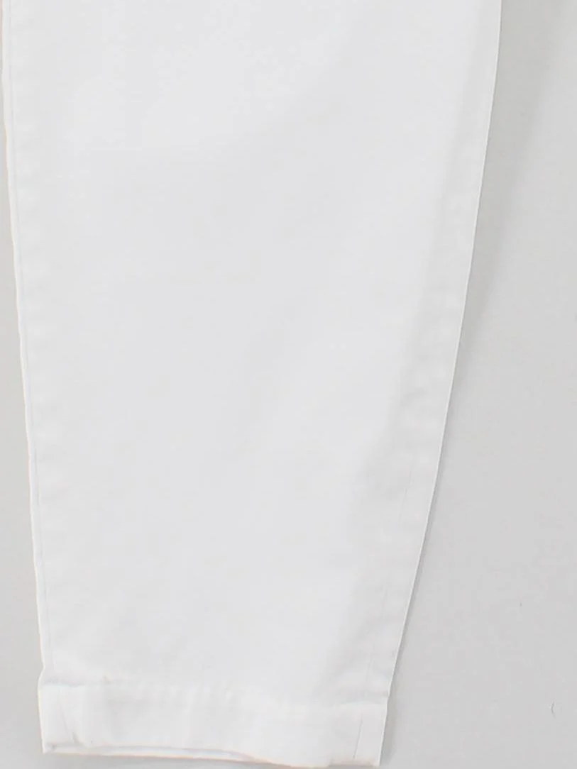 Comme Des Garçons Women's Trousers XS White 100% Polyester Tapered Capri - Image 4