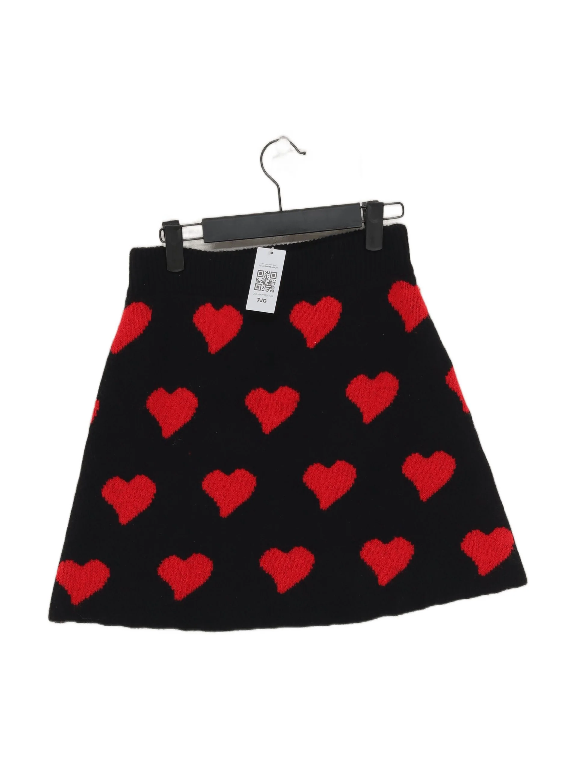 Compania Fantastica Women's Mini Skirt S Black Polyester with Acrylic Short Mini