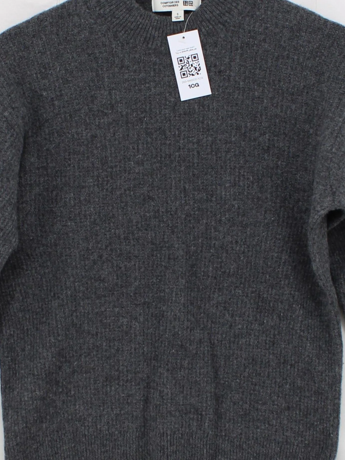 Comptoir Des Cotonniers Men's Jumper S Grey 100% Other Mock Neck Pullover - Image 3
