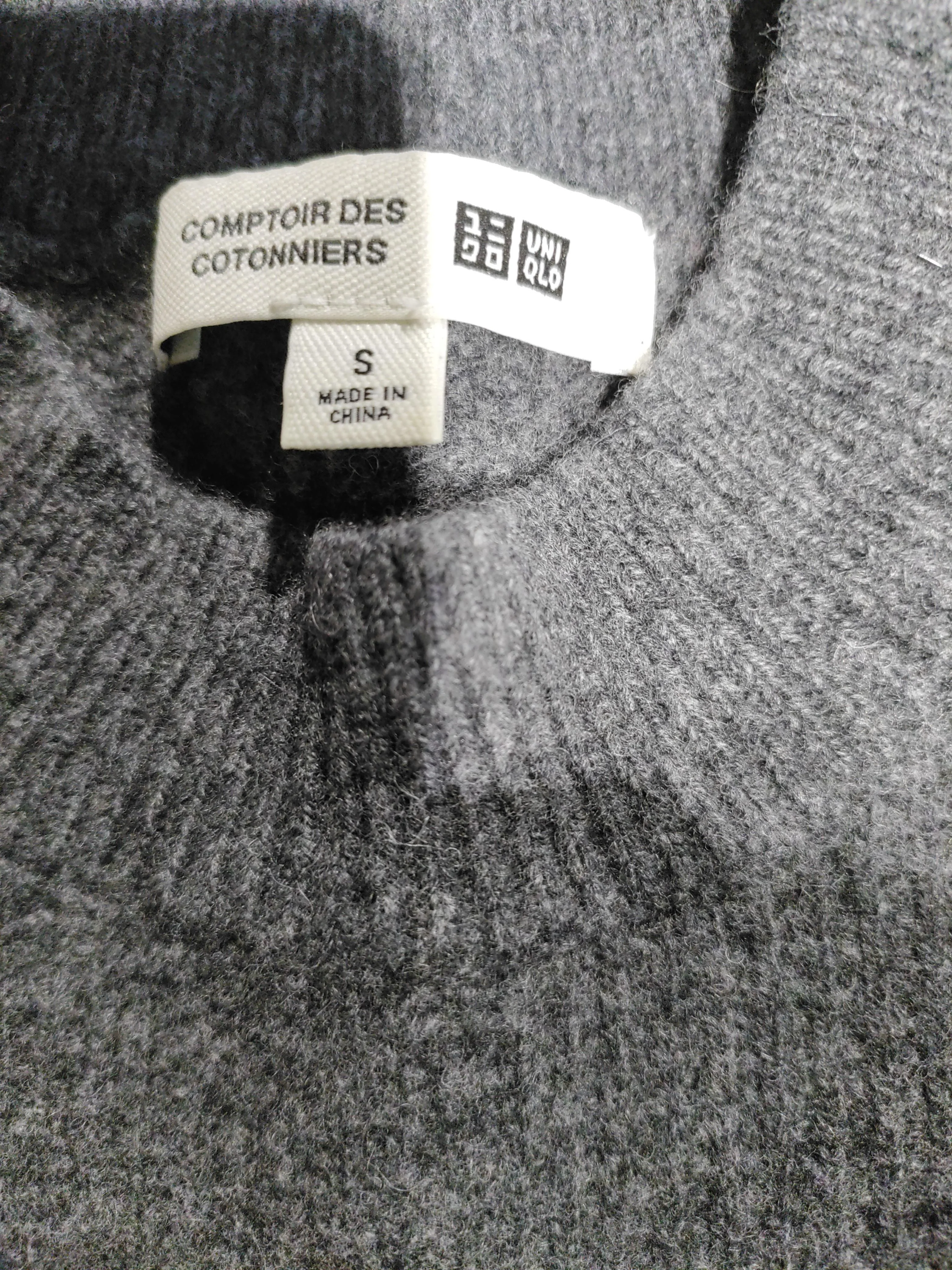 Comptoir Des Cotonniers Men's Jumper S Grey 100% Other Mock Neck Pullover - Image 5