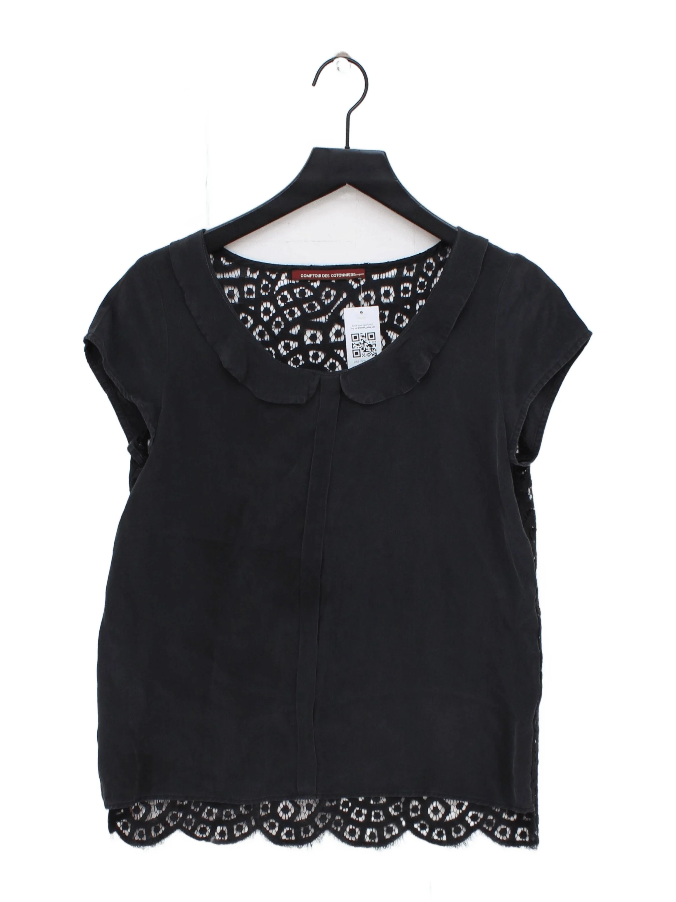 Comptoir Des Cotonniers Women's Blouse M Black Silk with Cotton, Polyamide Basic