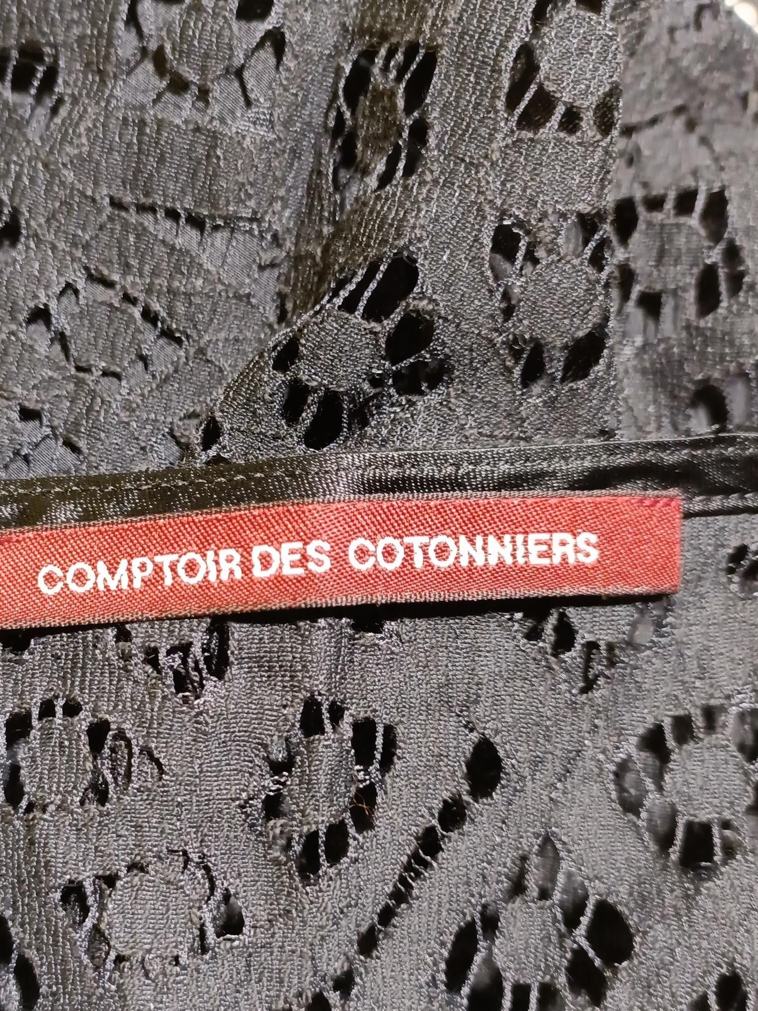 Comptoir Des Cotonniers Women's Blouse M Black Silk with Cotton, Polyamide Basic - Image 6