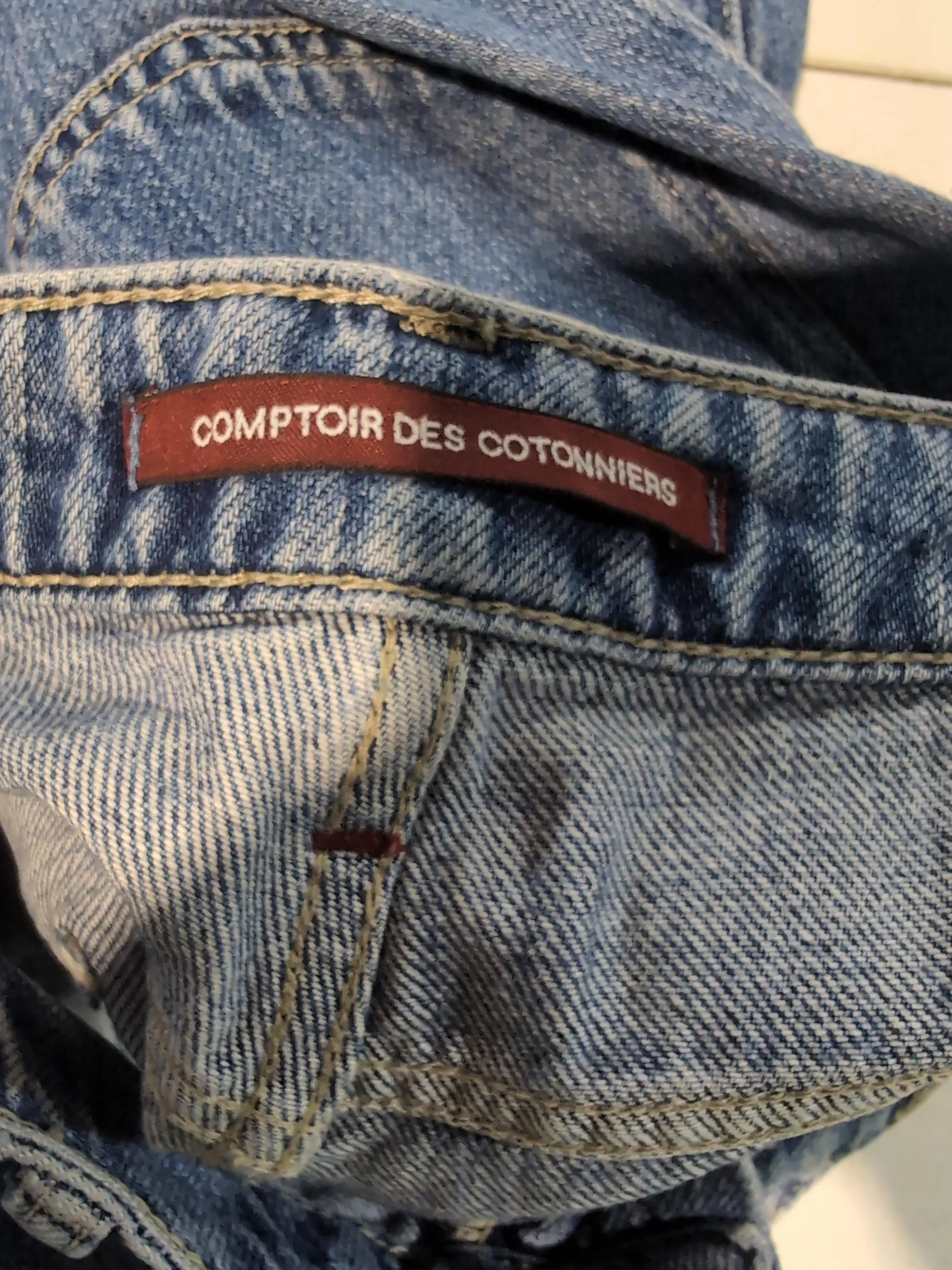 Comptoir Des Cotonniers Women's Jeans UK 8 Blue 100% Cotton Wide-Leg - Image 5
