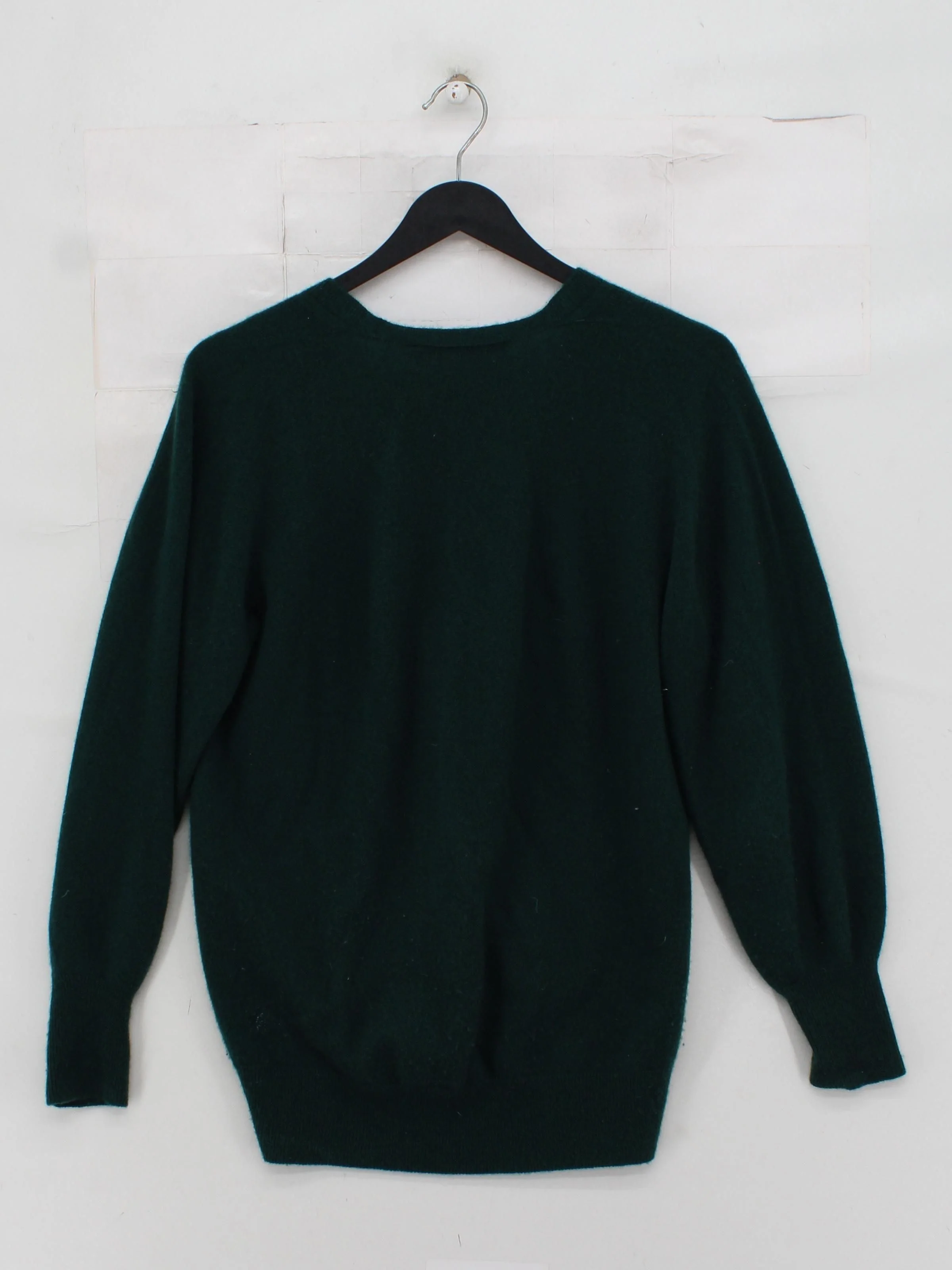 Comptoir Des Cotonniers Women's Jumper L Green 100% Cashmere V-Neck Pullover - Image 2