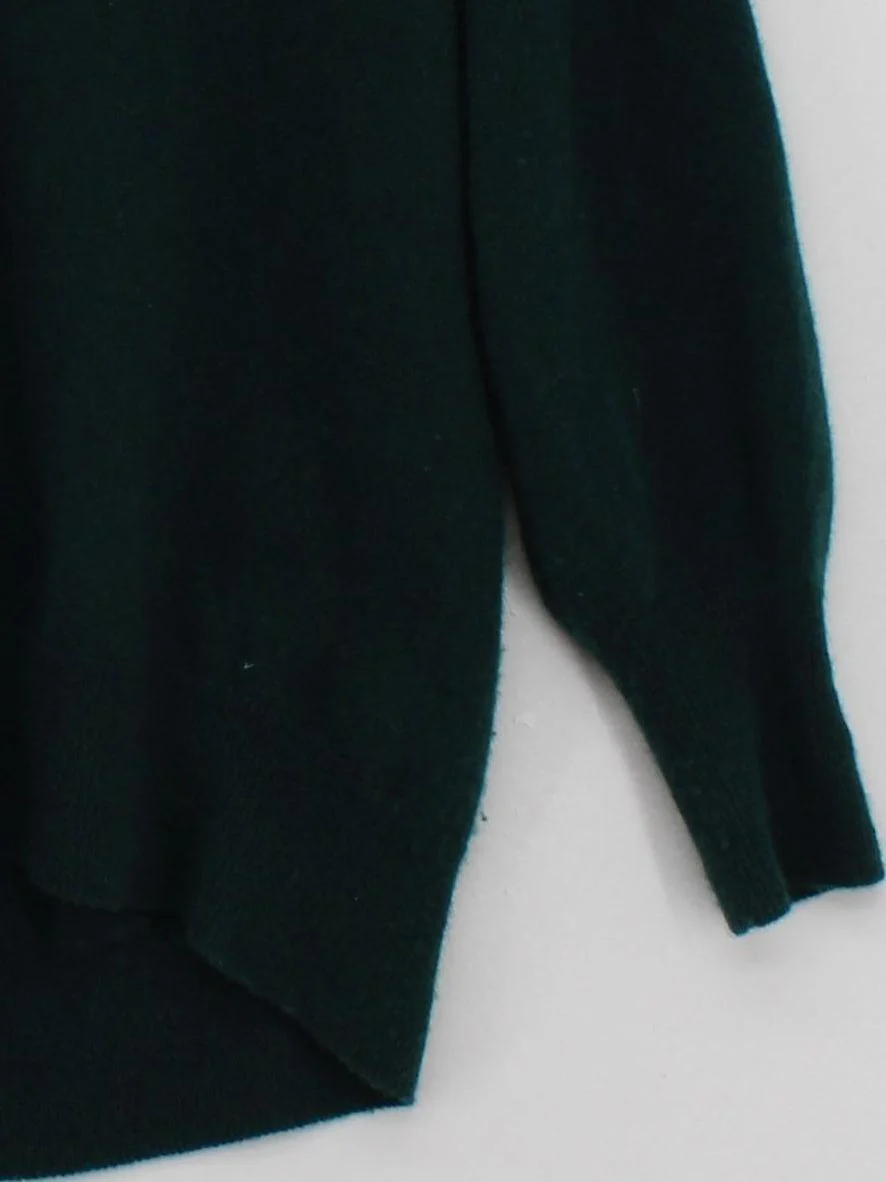Comptoir Des Cotonniers Women's Jumper L Green 100% Cashmere V-Neck Pullover - Image 4