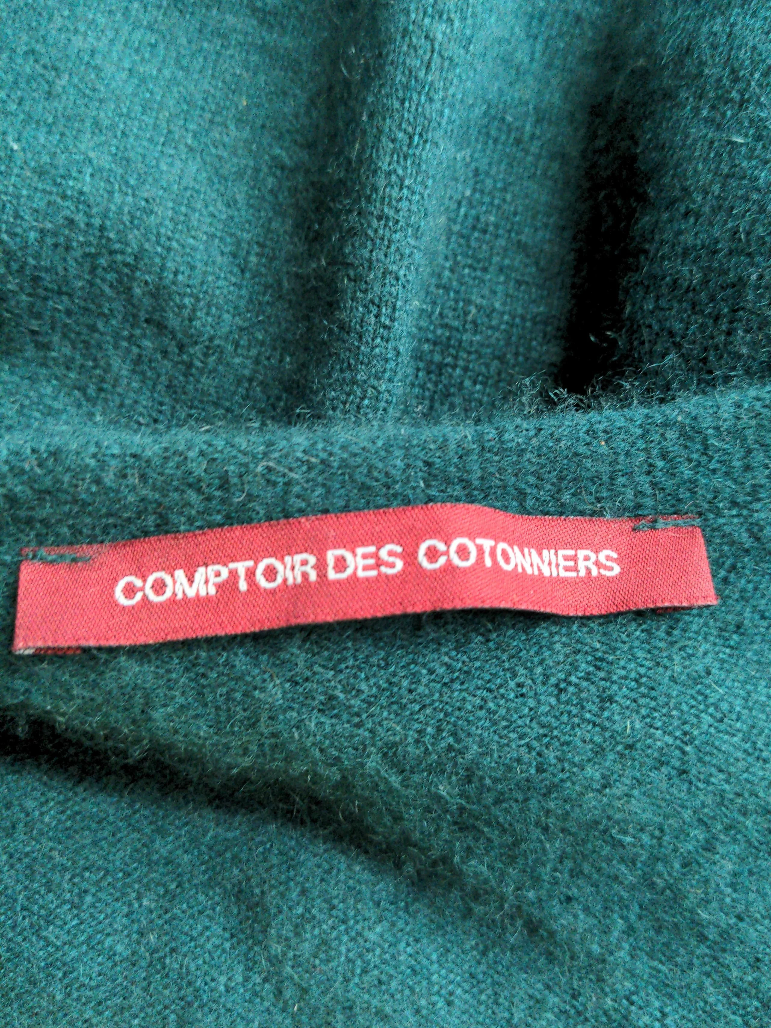 Comptoir Des Cotonniers Women's Jumper L Green 100% Cashmere V-Neck Pullover - Image 5