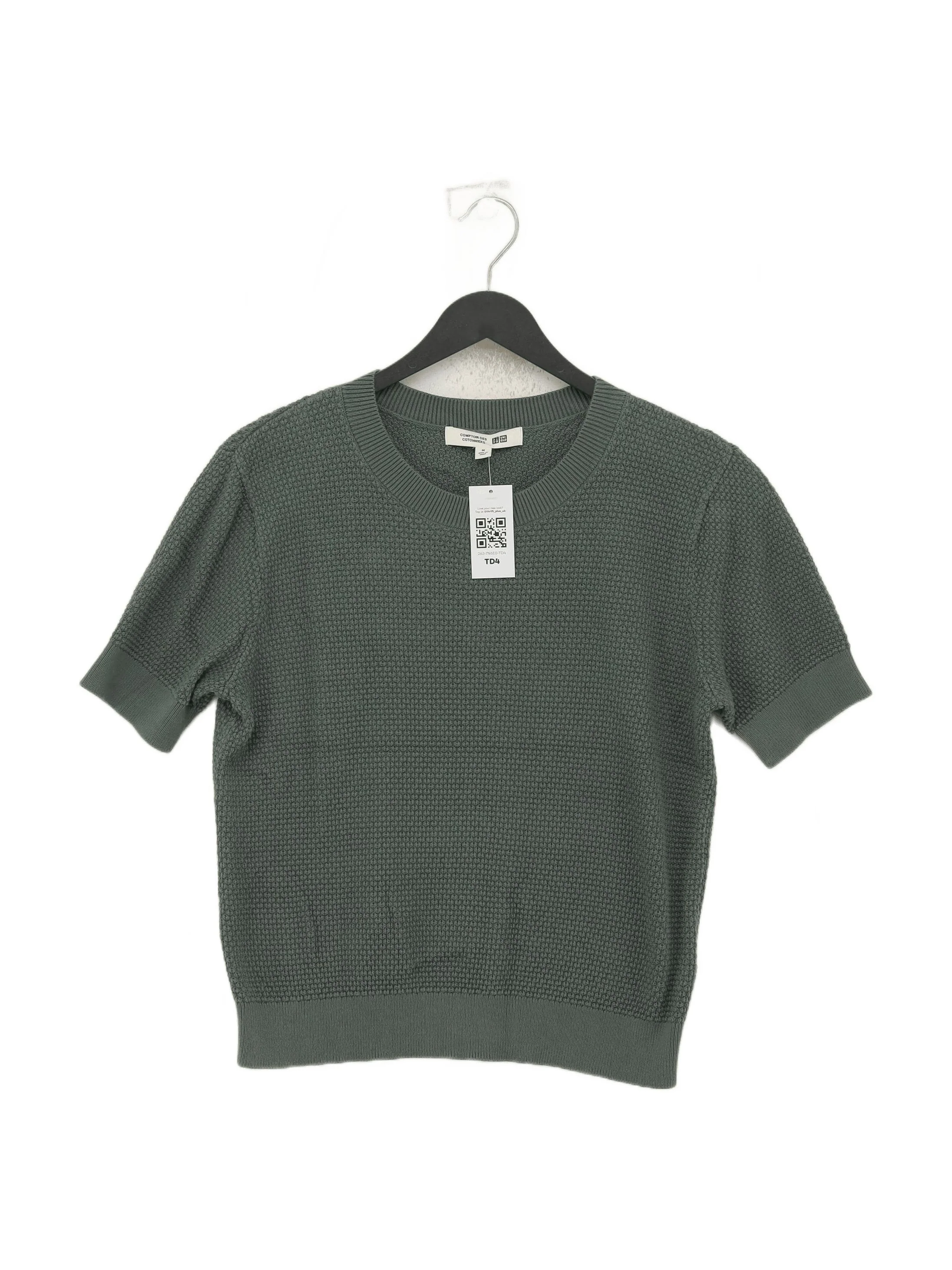 Comptoir Des Cotonniers Women's Jumper M Green 100% Cotton Crew Neck Pullover