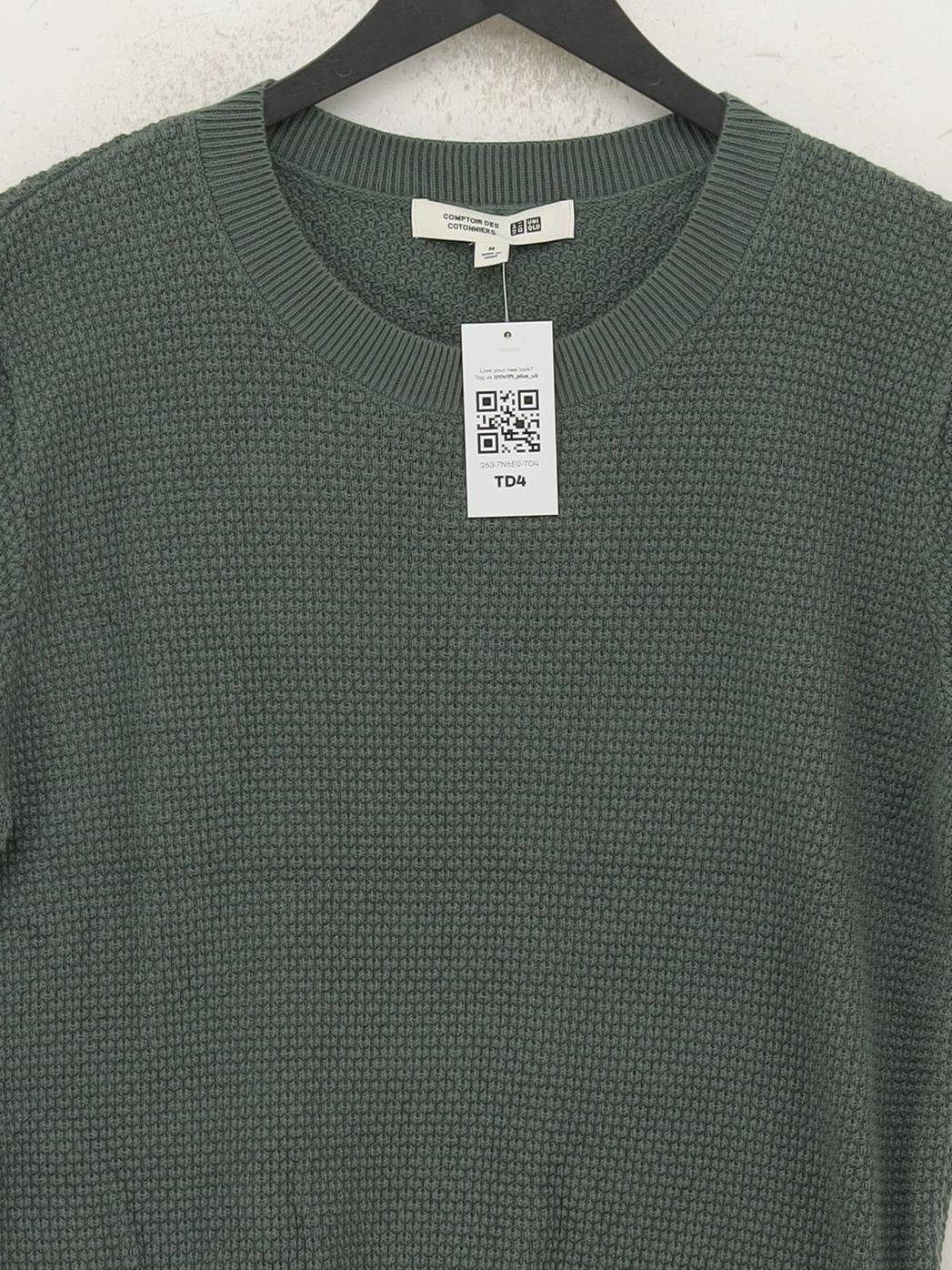 Comptoir Des Cotonniers Women's Jumper M Green 100% Cotton Crew Neck Pullover - Image 3