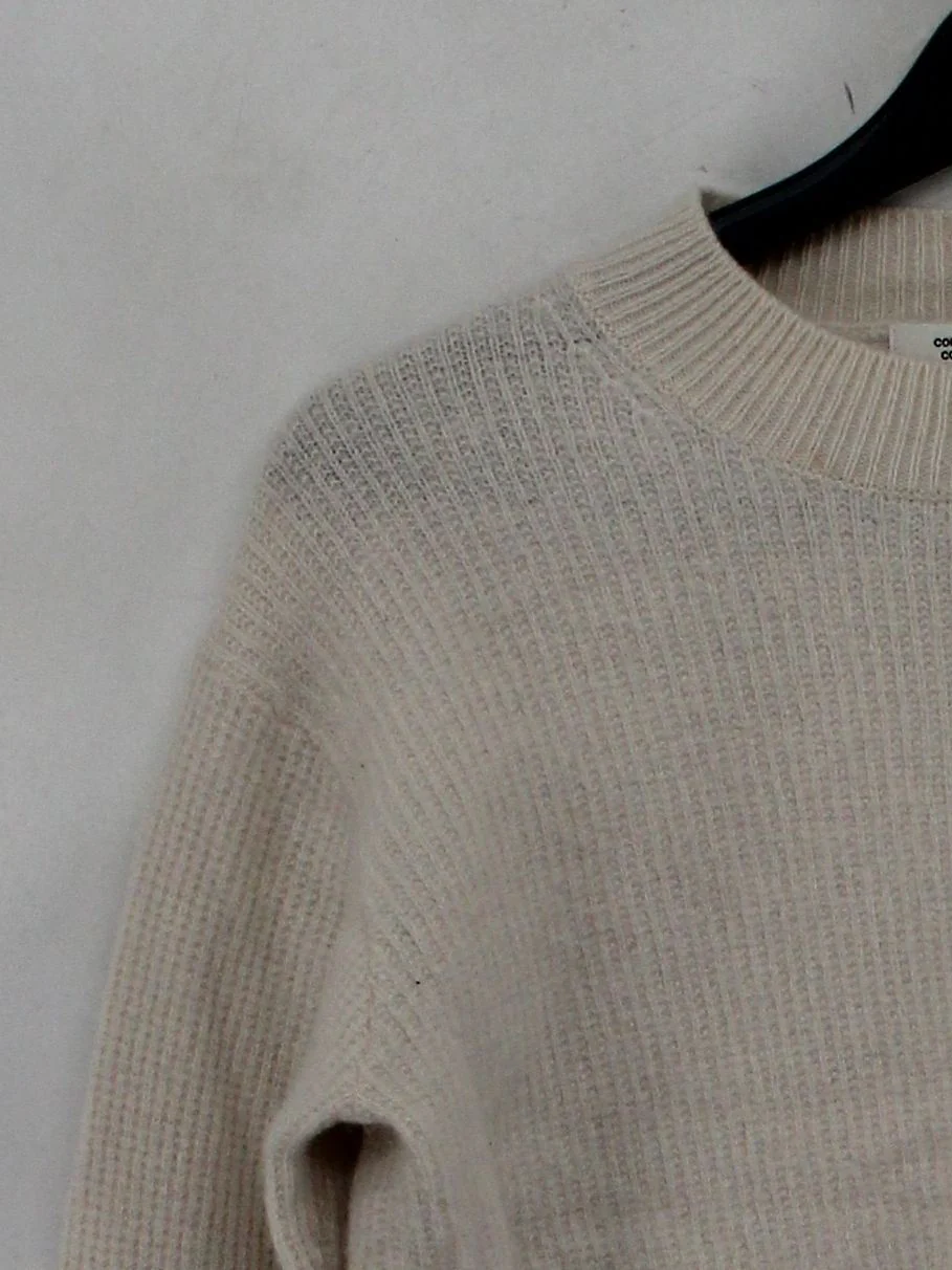 Comptoir Des Cotonniers Women's Jumper S Cream 100% Wool High Neck Pullover - Image 4