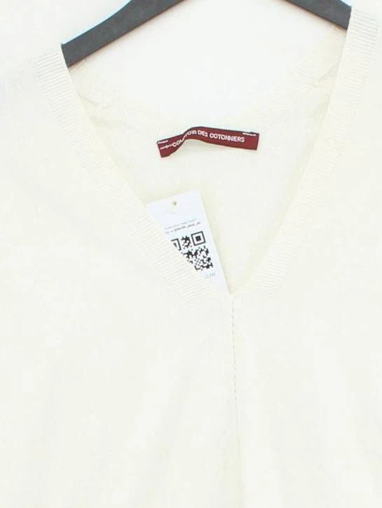 Comptoir Des Cotonniers Women's Jumper XS Cream Cotton with Cashmere Pullover - Image 3