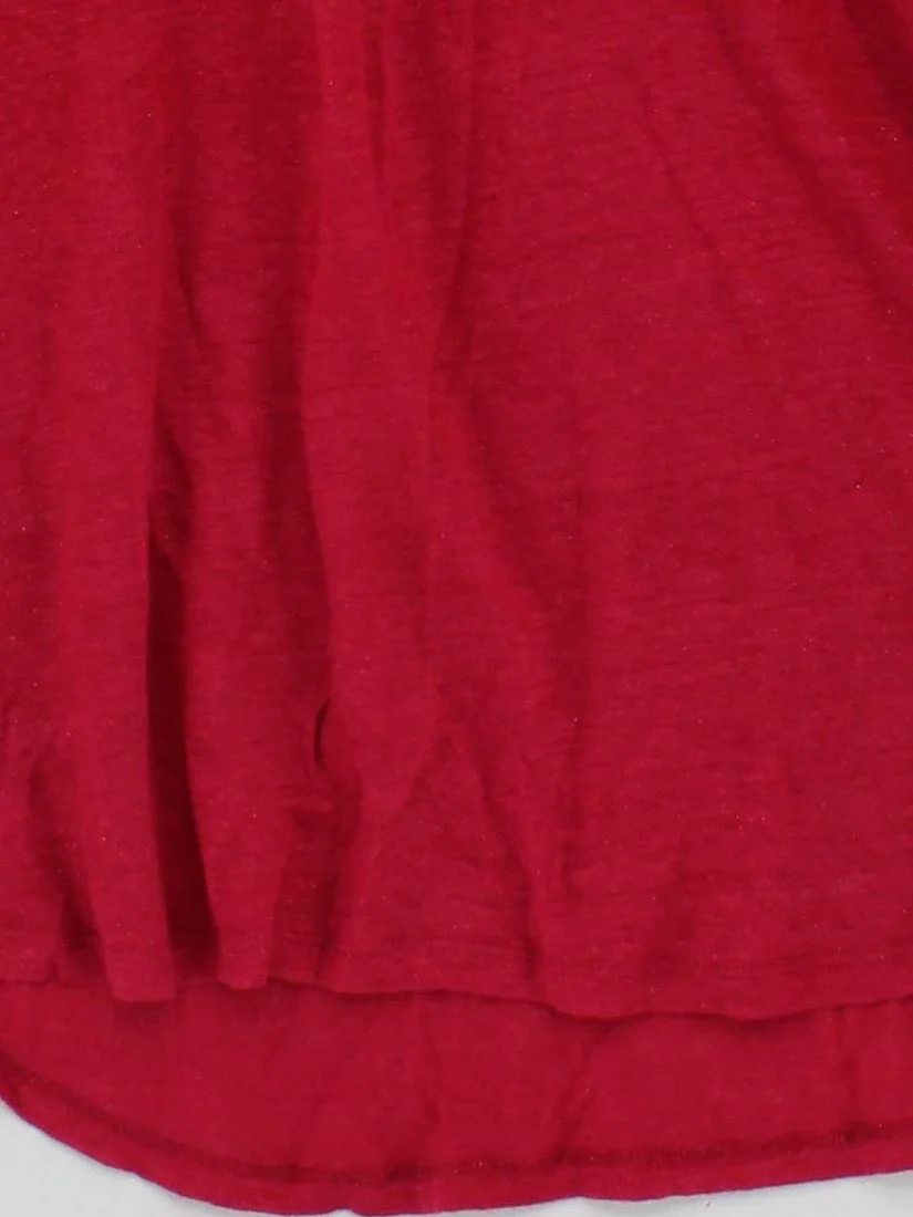 Comptoir Des Cotonniers Women's Top S Red 100% Linen Short Sleeve V-Neck Basic - Image 4