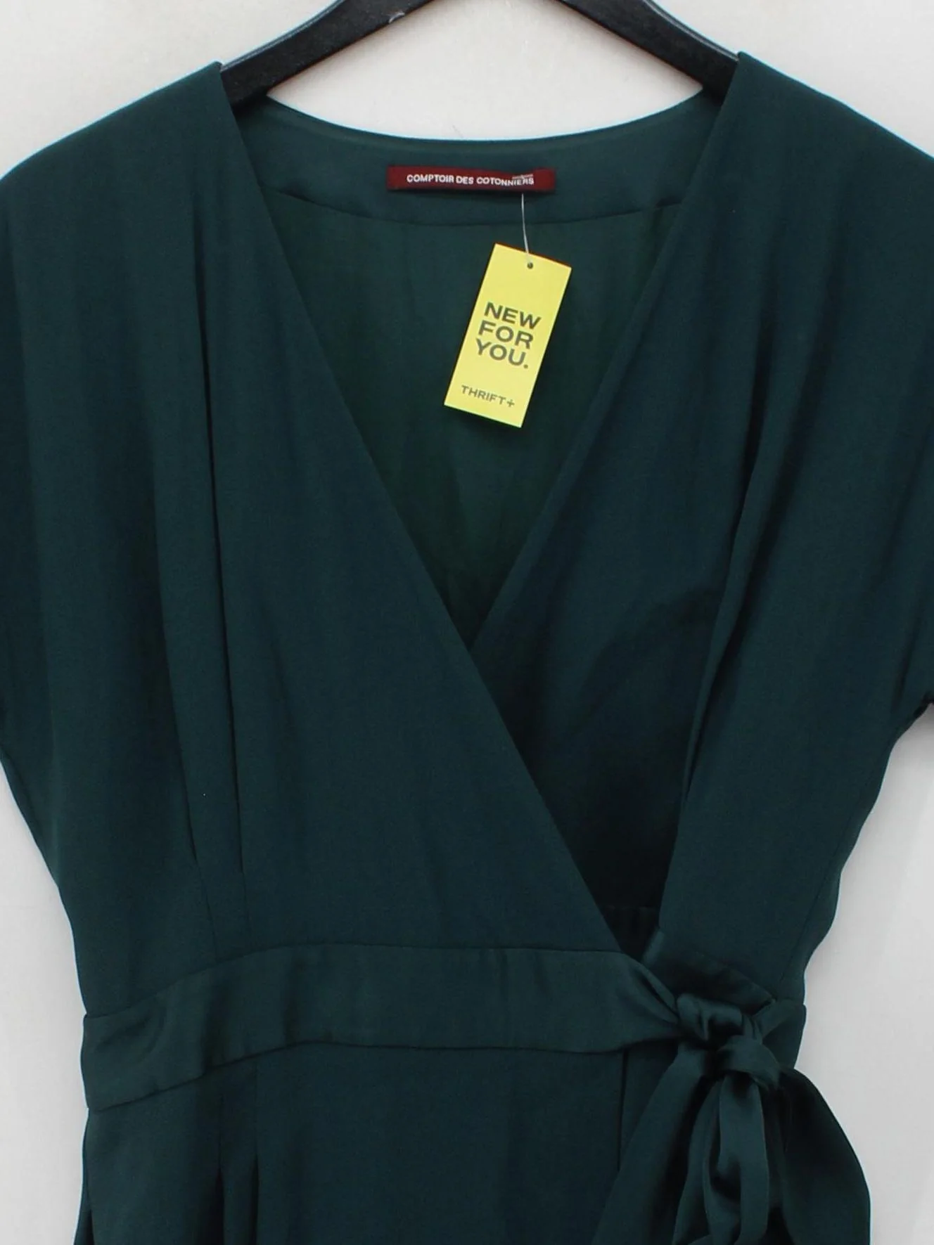 Comptoir des Cotonniers Wrap Mini Dress M in Green - Image 3