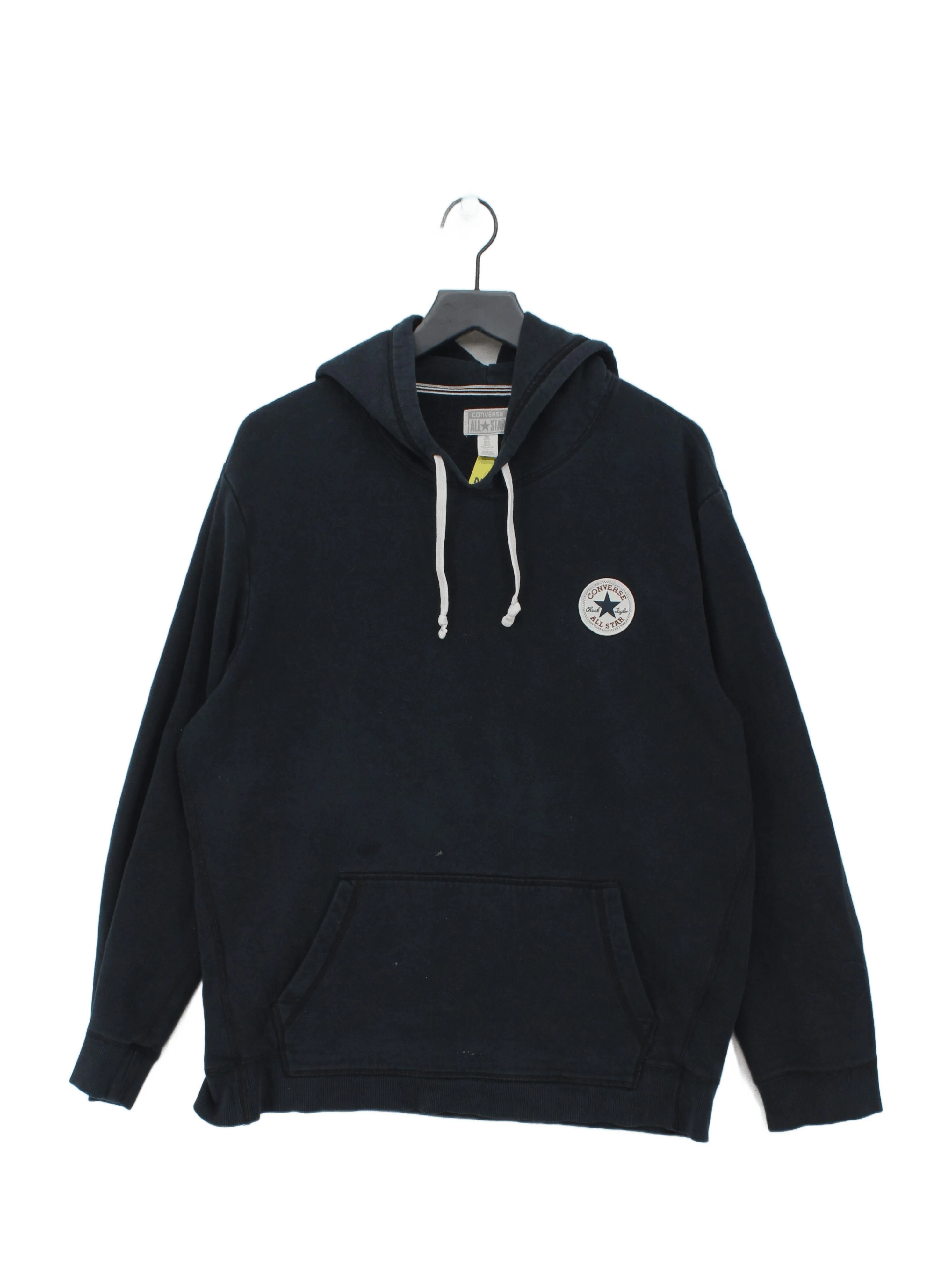 Converse Men's Hoodie XL Black Graphic Cotton with Polyester, Elastane Pullover