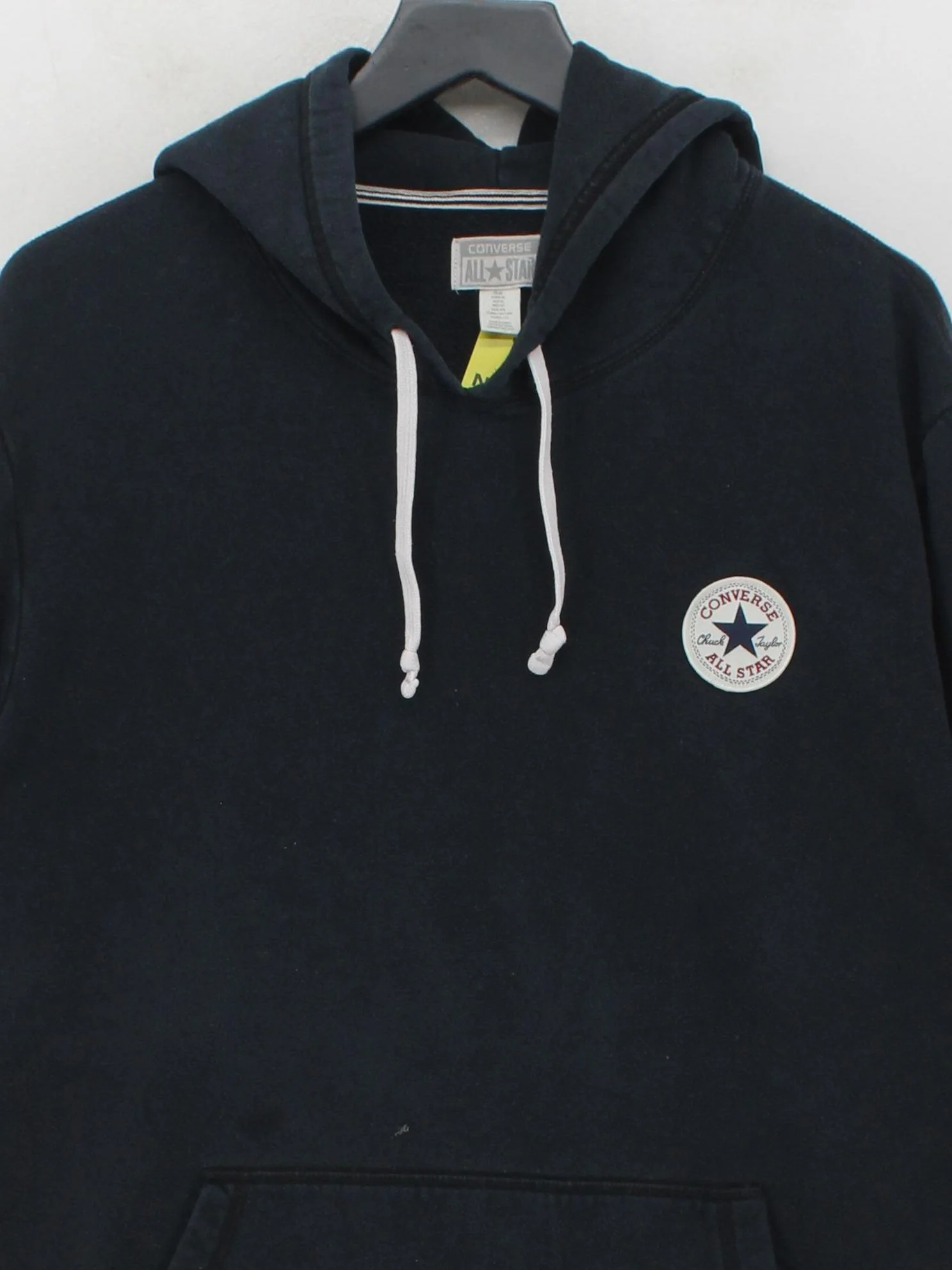 Converse Men's Hoodie XL Black Graphic Cotton with Polyester, Elastane Pullover - Image 3