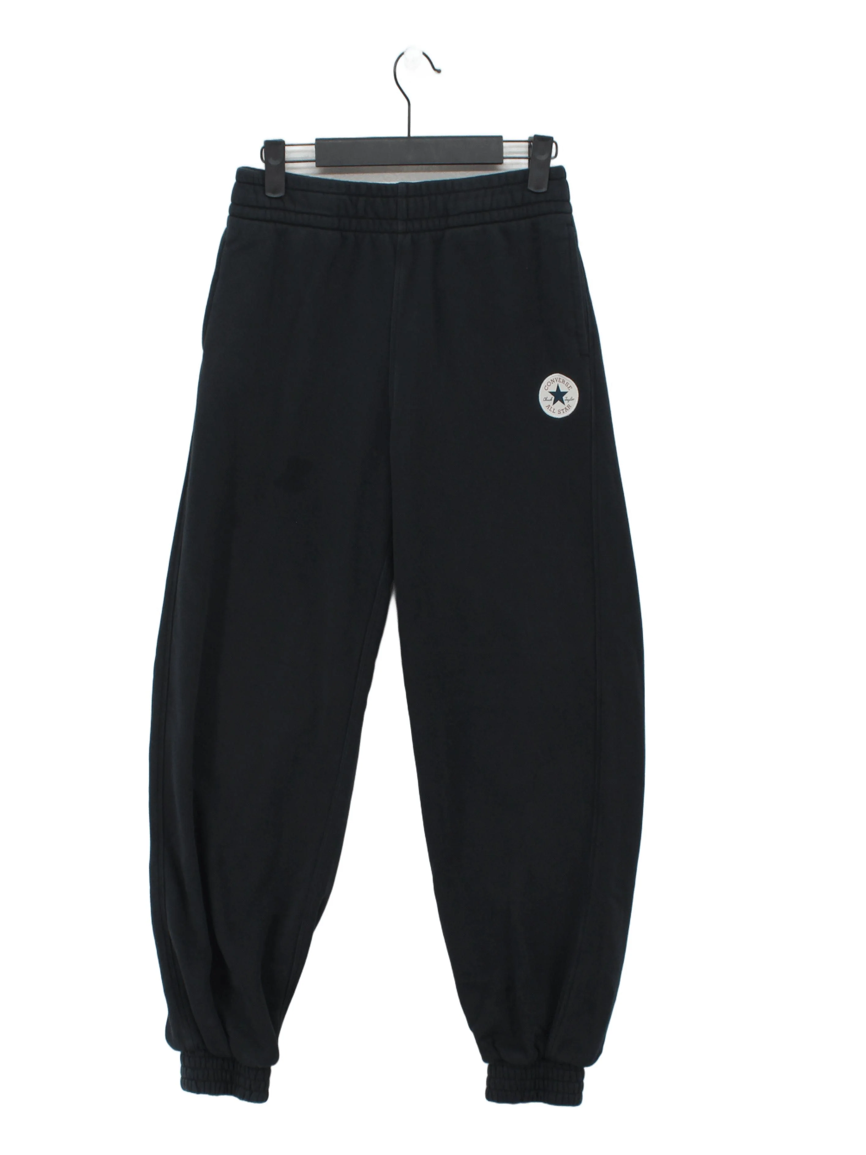 Converse Men's Sports Bottoms S Black Cotton with Polyester Sweatpants