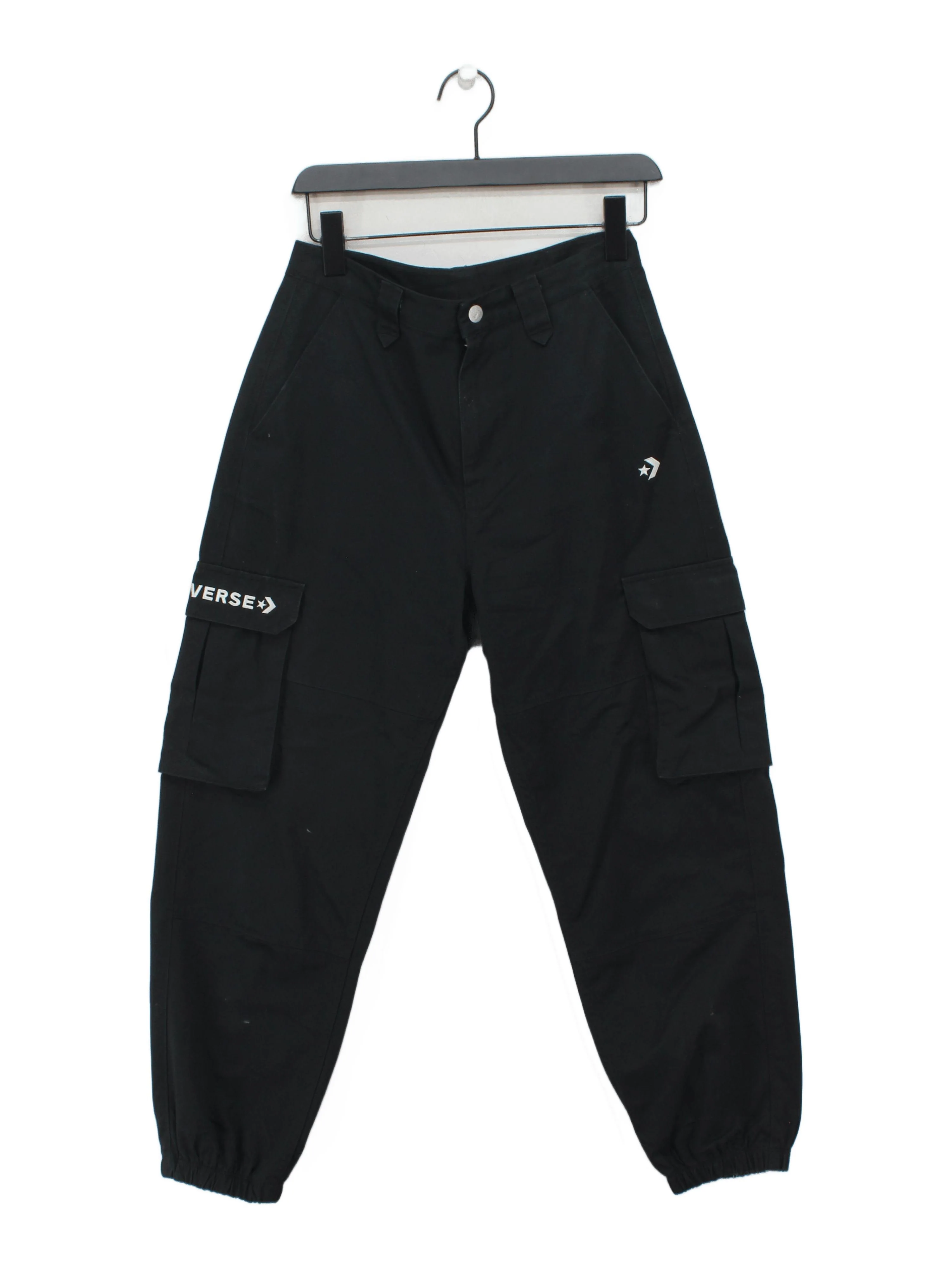 Converse Men's Sports Bottoms W 28 in Black Cotton with Polyester Sweatpants