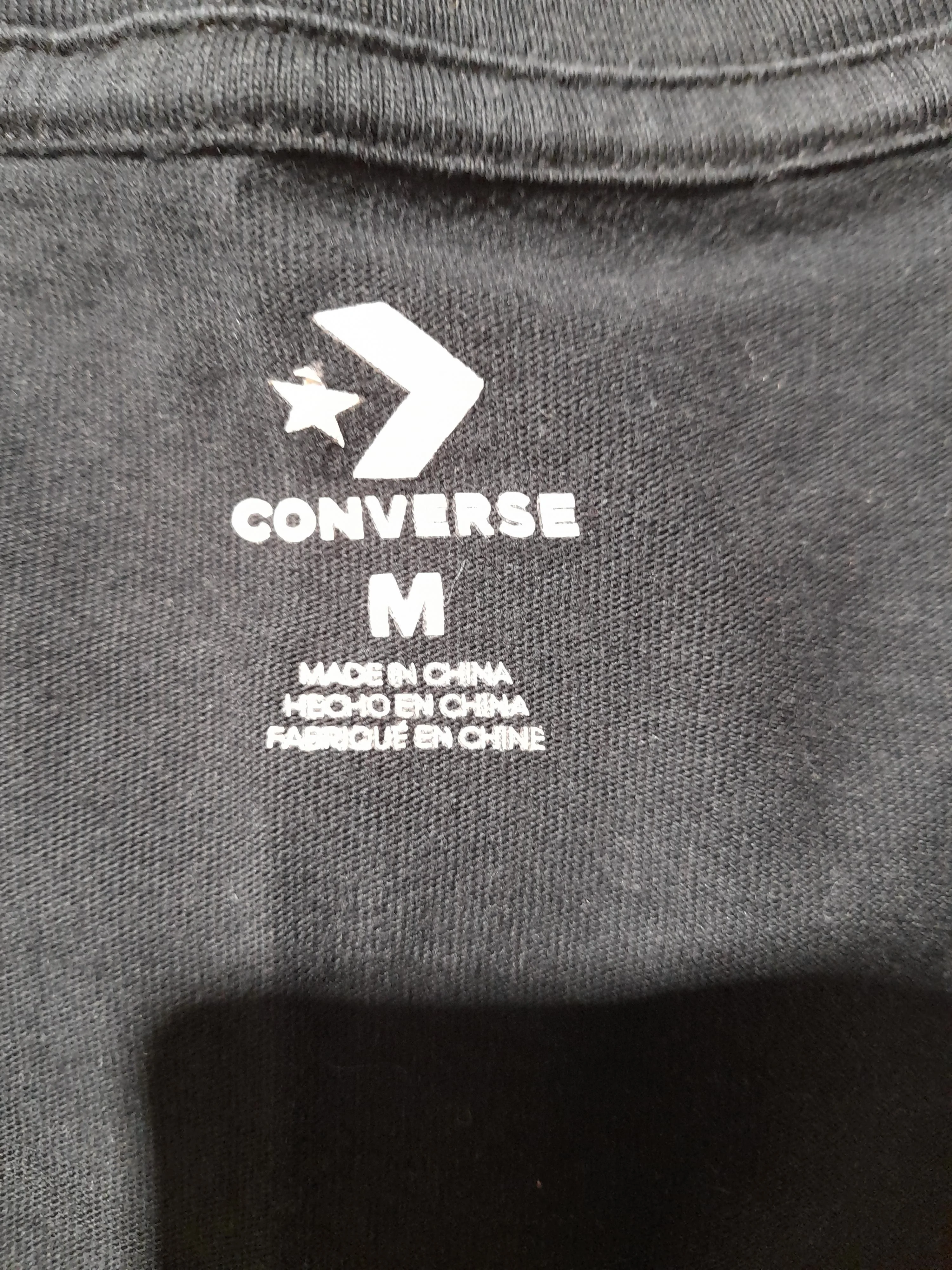 Converse Men's T-Shirt M Black 100% Cotton Basic - Image 5