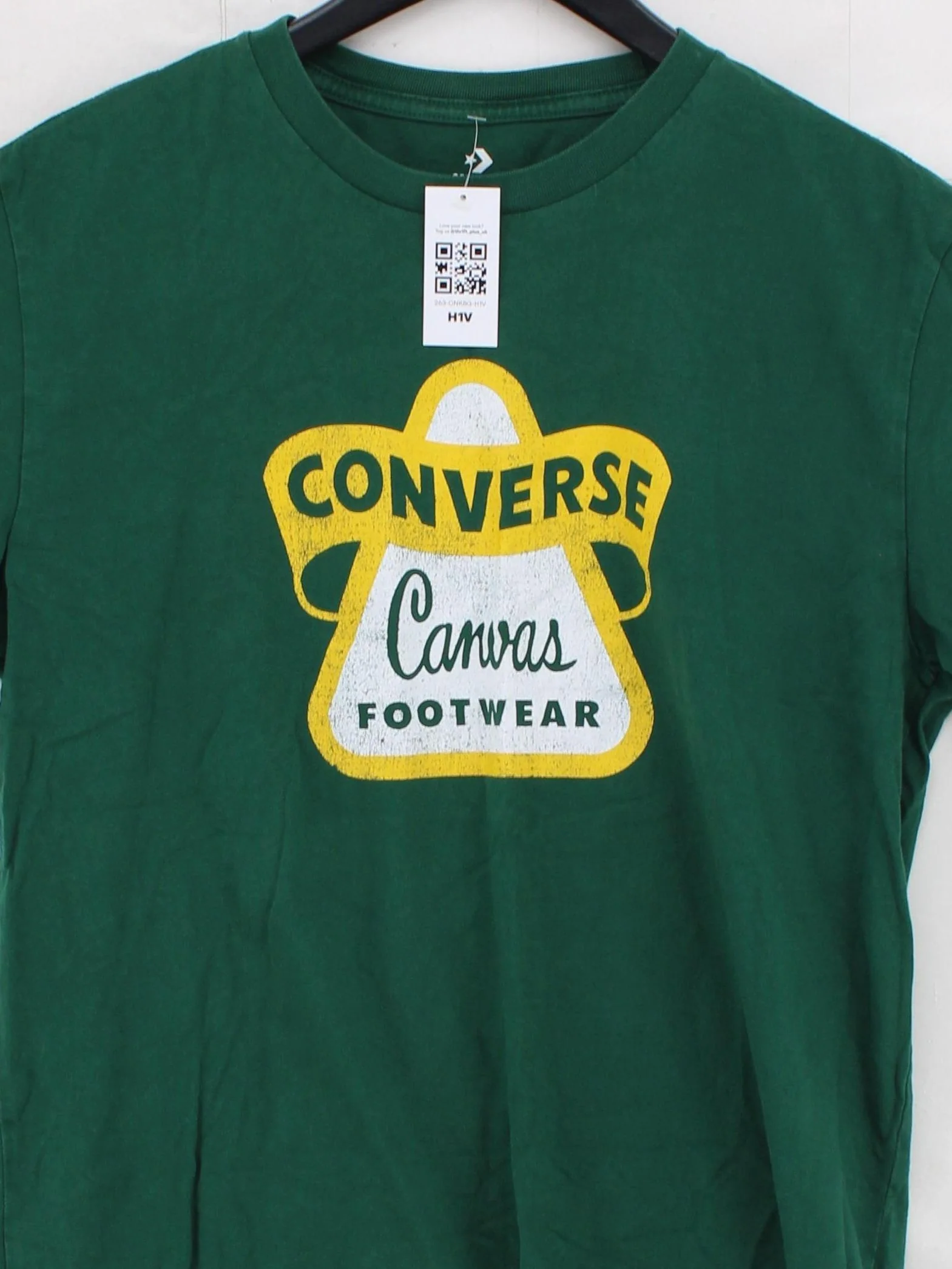 Converse Men's T-Shirt XL Green Graphic 100% Cotton Basic - Image 3