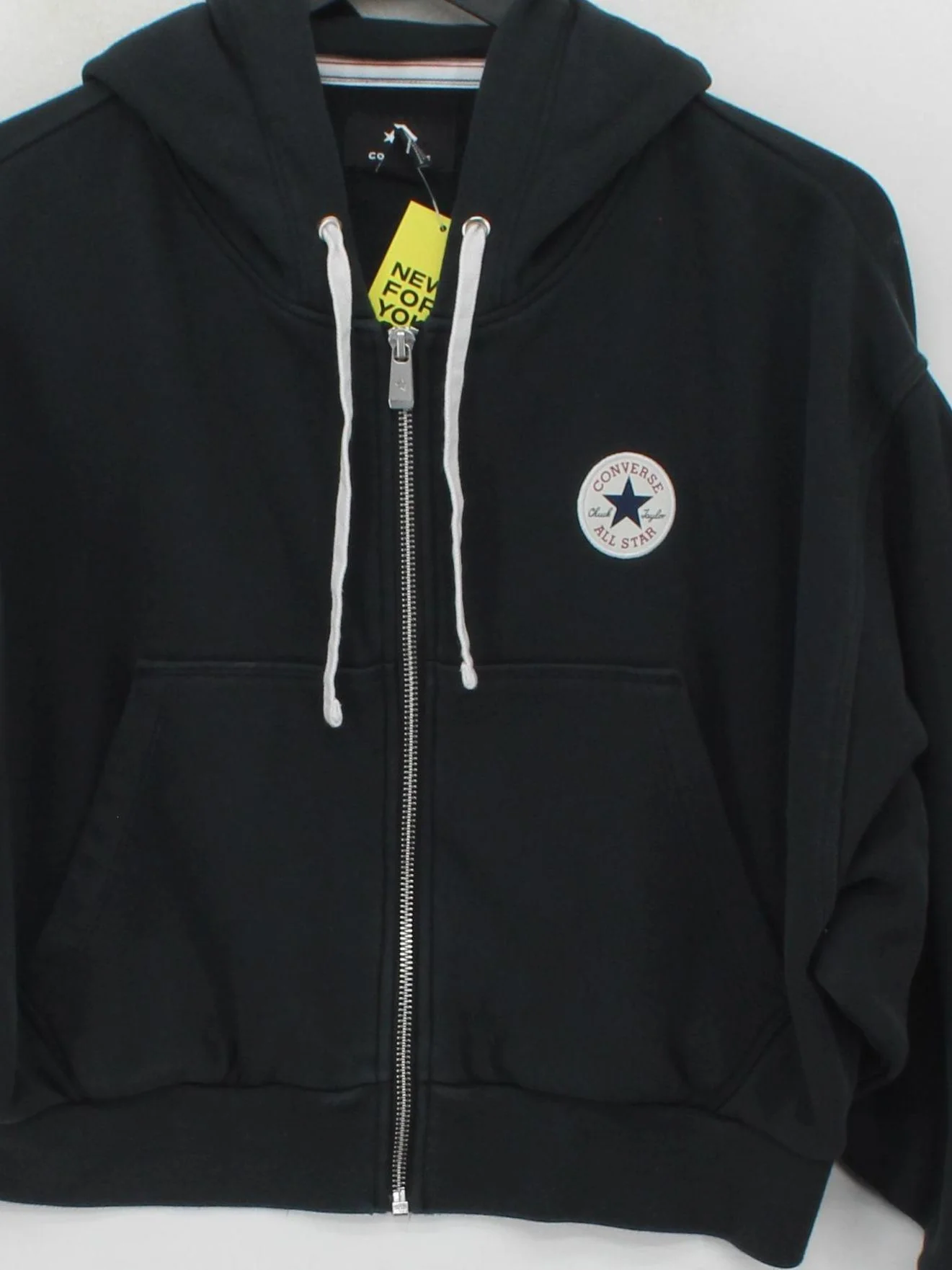 Converse Women's Hoodie S Black Cotton with Polyester Pullover - Image 3