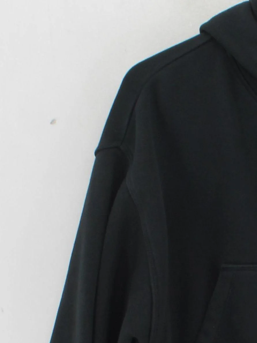 Converse Women's Hoodie S Black Cotton with Polyester Pullover - Image 4