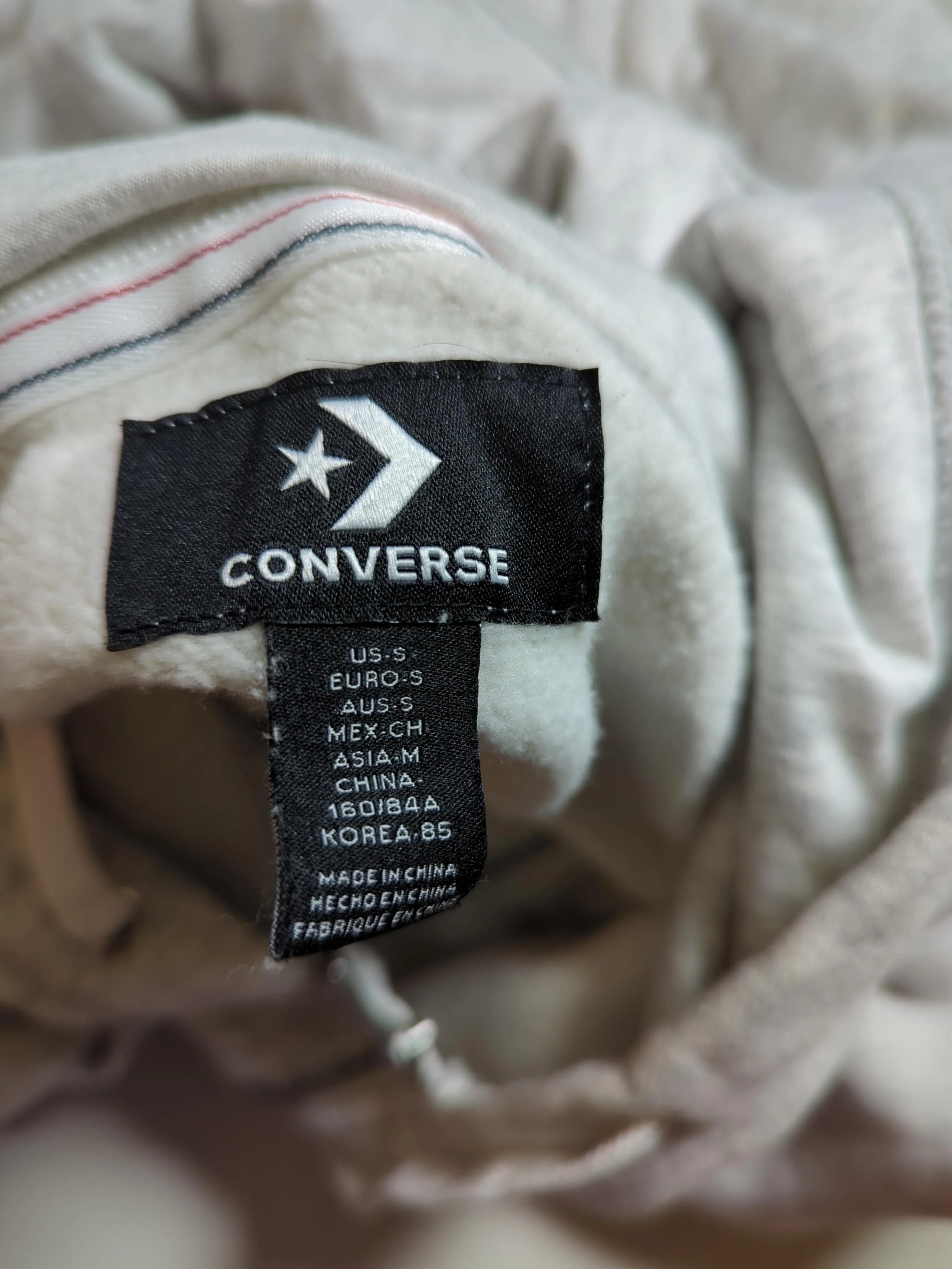 Converse Women's Hoodie S Grey Cotton with Polyester Pullover - Image 5