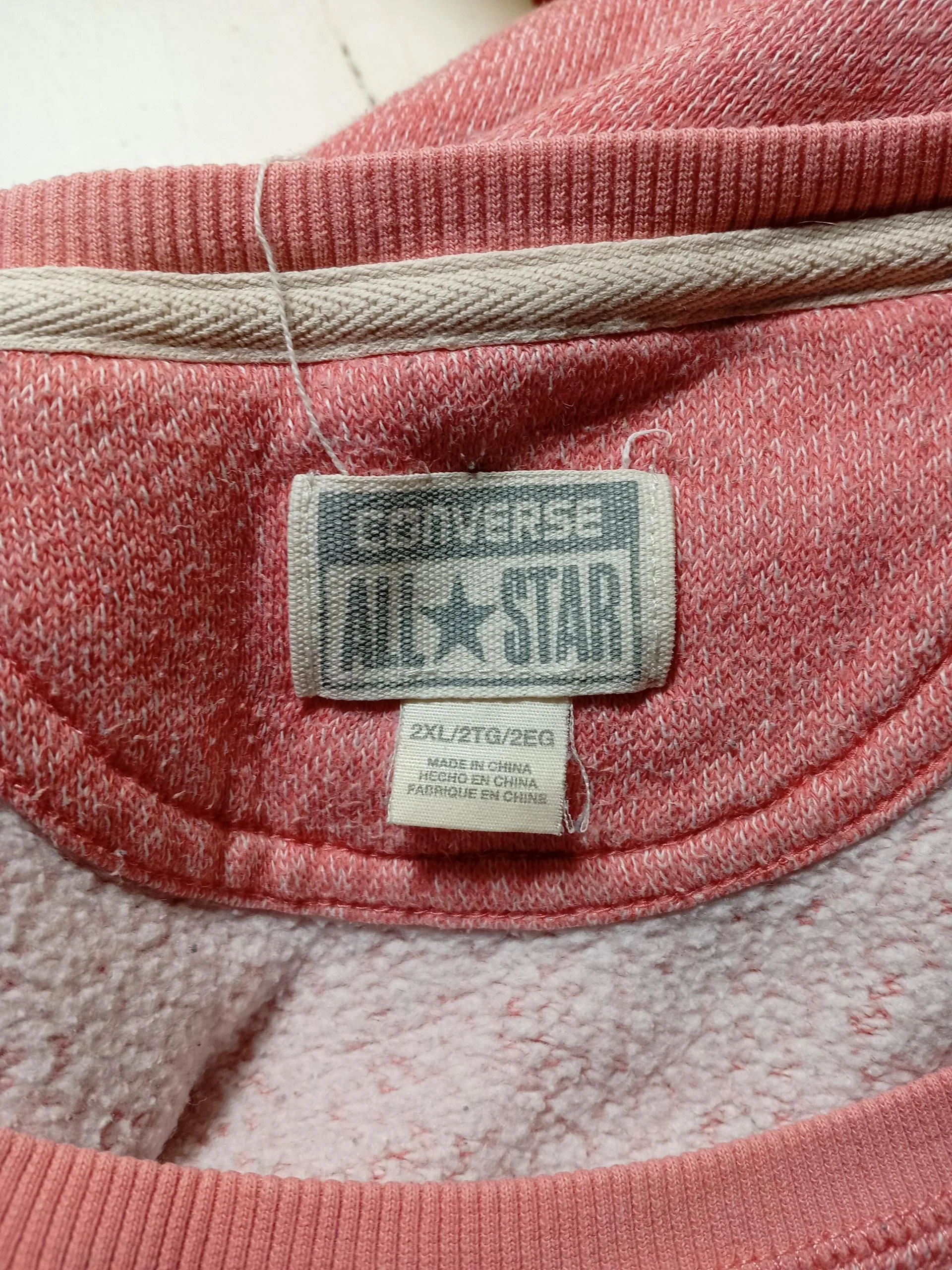 Converse Women's Hoodie XXL Pink Cotton with Polyester, Elastane Pullover - Image 5
