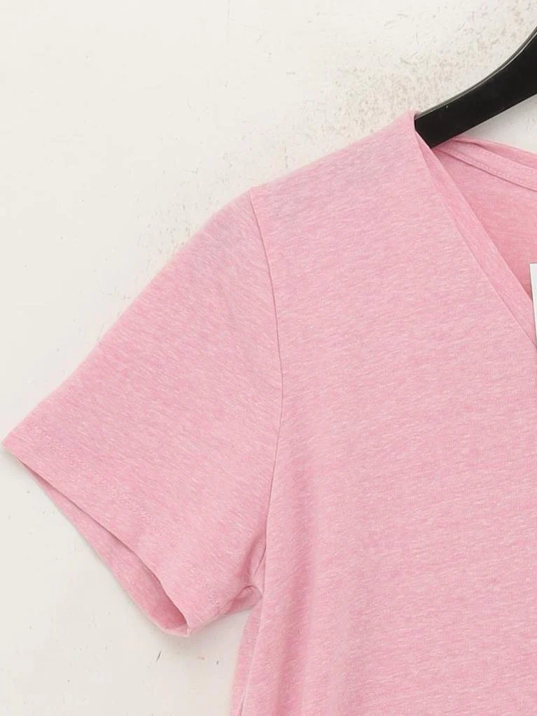 Converse Women's T-Shirt M Pink Cotton with Polyester, Viscose Basic - Image 4