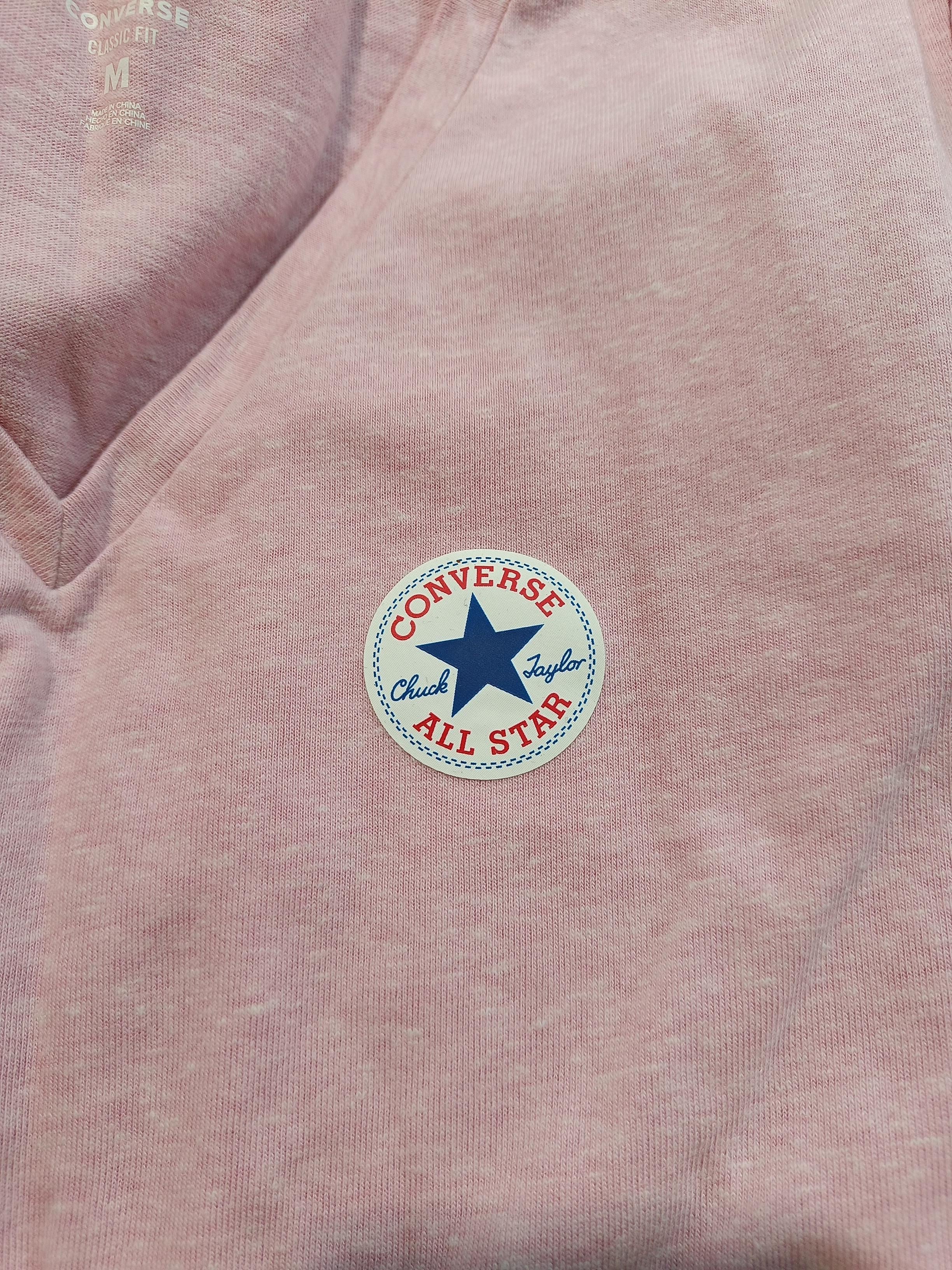 Converse Women's T-Shirt M Pink Cotton with Polyester, Viscose Basic - Image 5