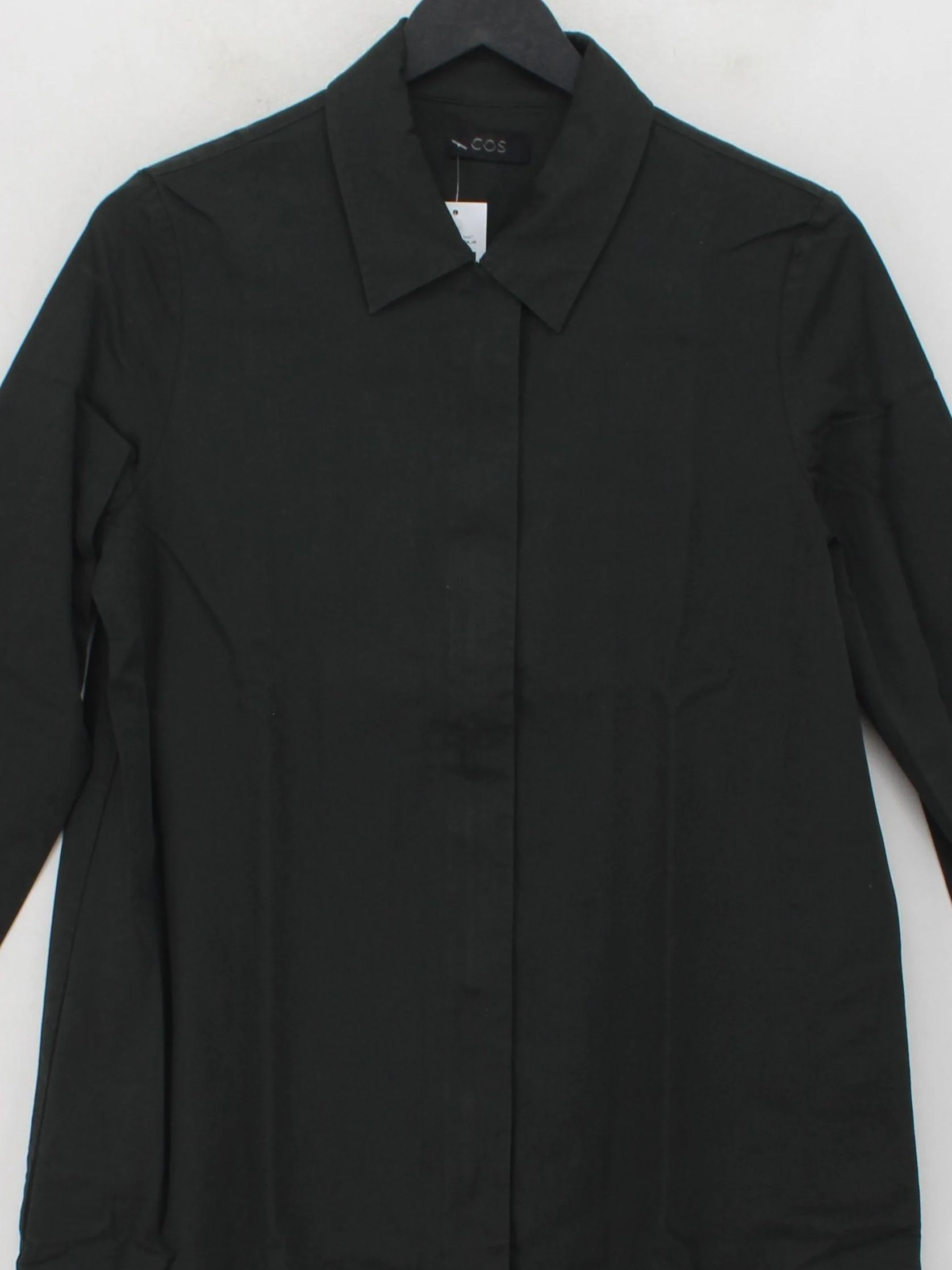 COS Men's Coat Chest: 36 in Black 100% Cotton Trench Coat - Image 3