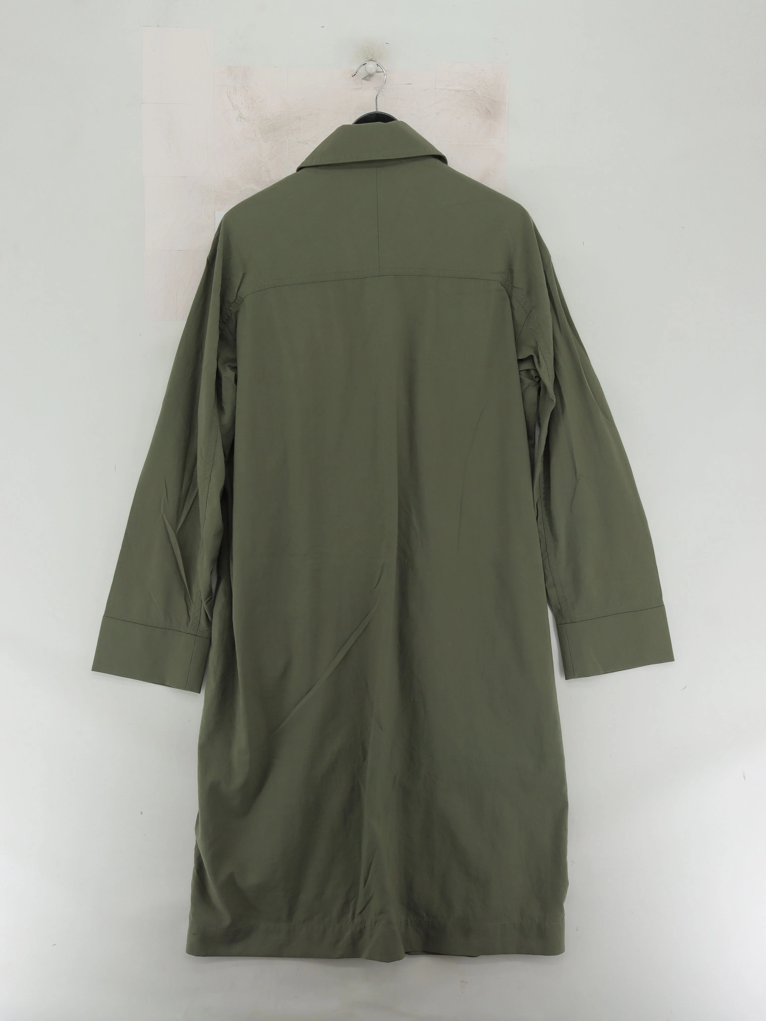 COS Men's Coat M Green Polyamide with Cotton Trench Coat - Image 2