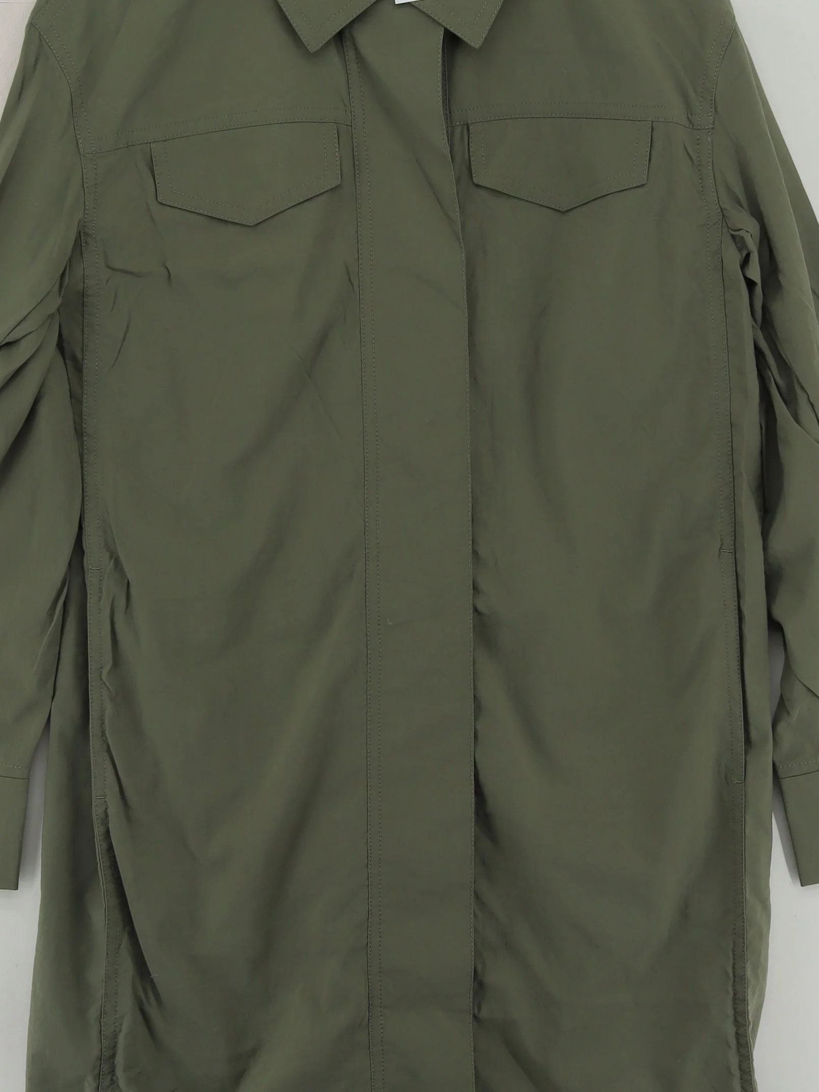 COS Men's Coat M Green Polyamide with Cotton Trench Coat - Image 3
