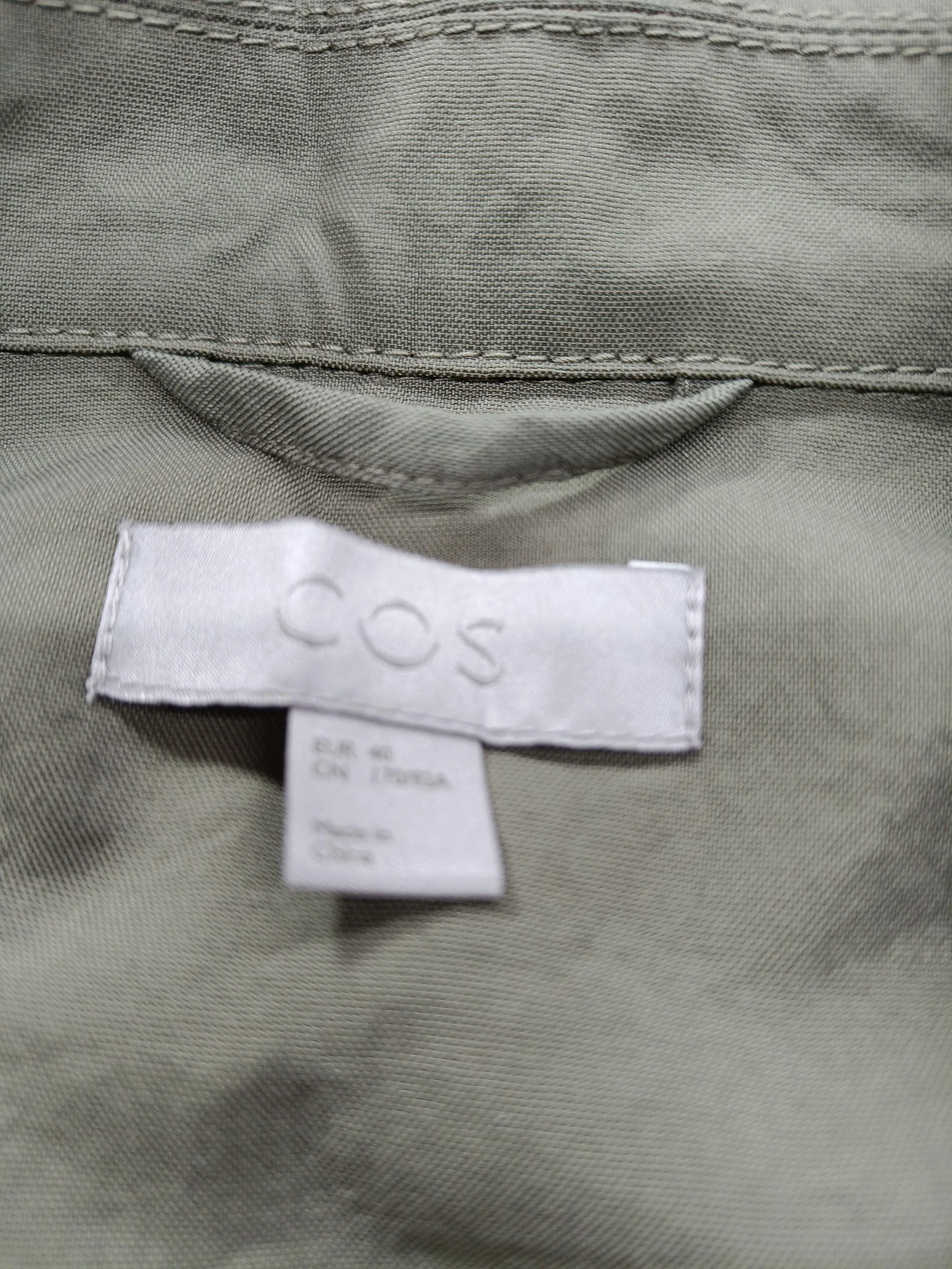 COS Men's Coat M Green Polyamide with Cotton Trench Coat - Image 5
