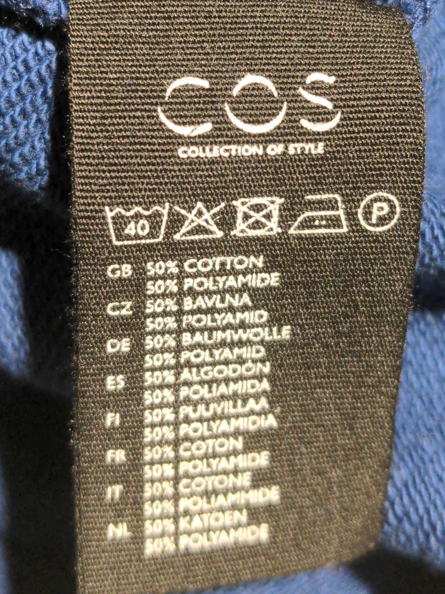 COS Men's Hoodie S Blue Cotton with Polyamide Pullover - Image 6