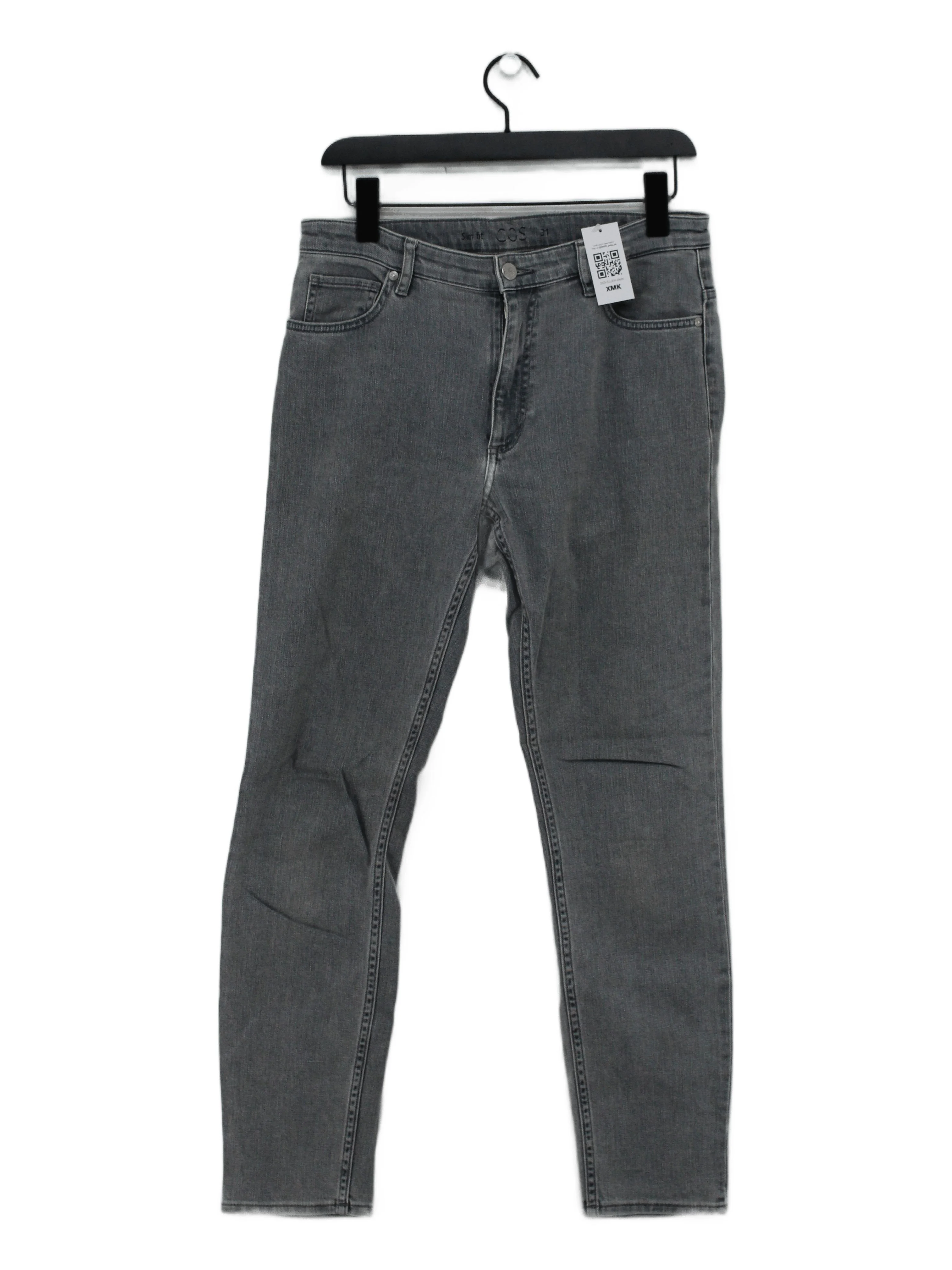 COS Men's Jeans W 31 in Grey Cotton with Polyester, Elastane Skinny