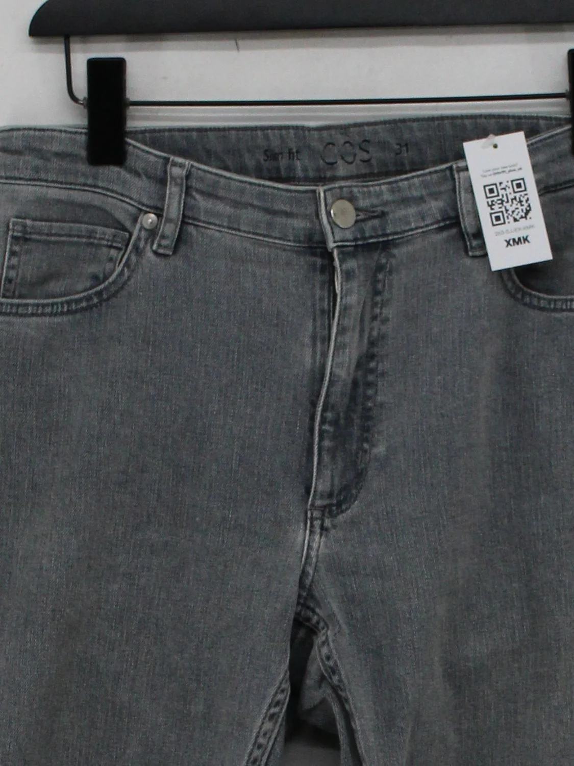 COS Men's Jeans W 31 in Grey Cotton with Polyester, Elastane Skinny - Image 3