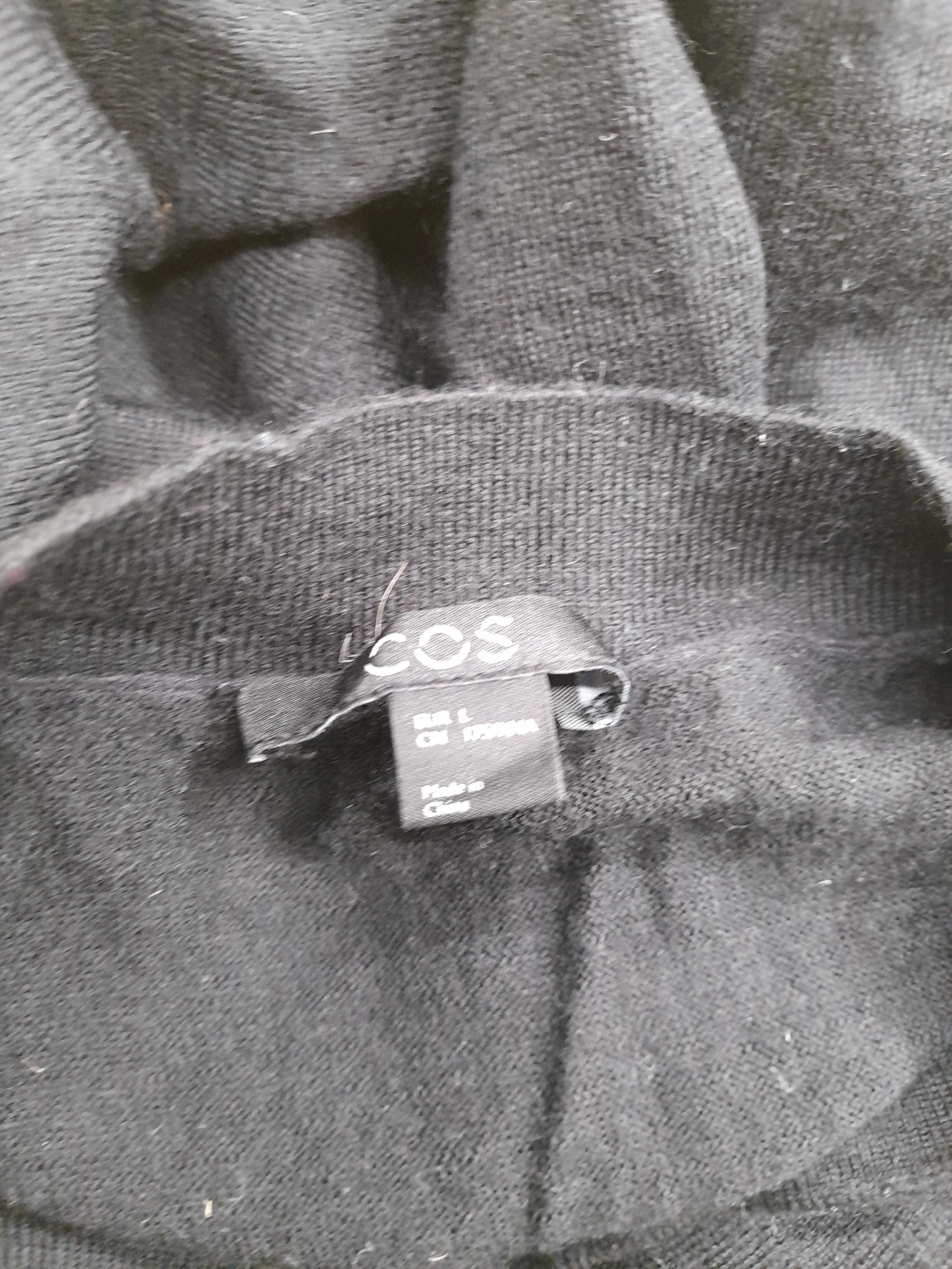 COS Men's Jumper L Black 100% Wool Crew Neck Pullover - Image 5