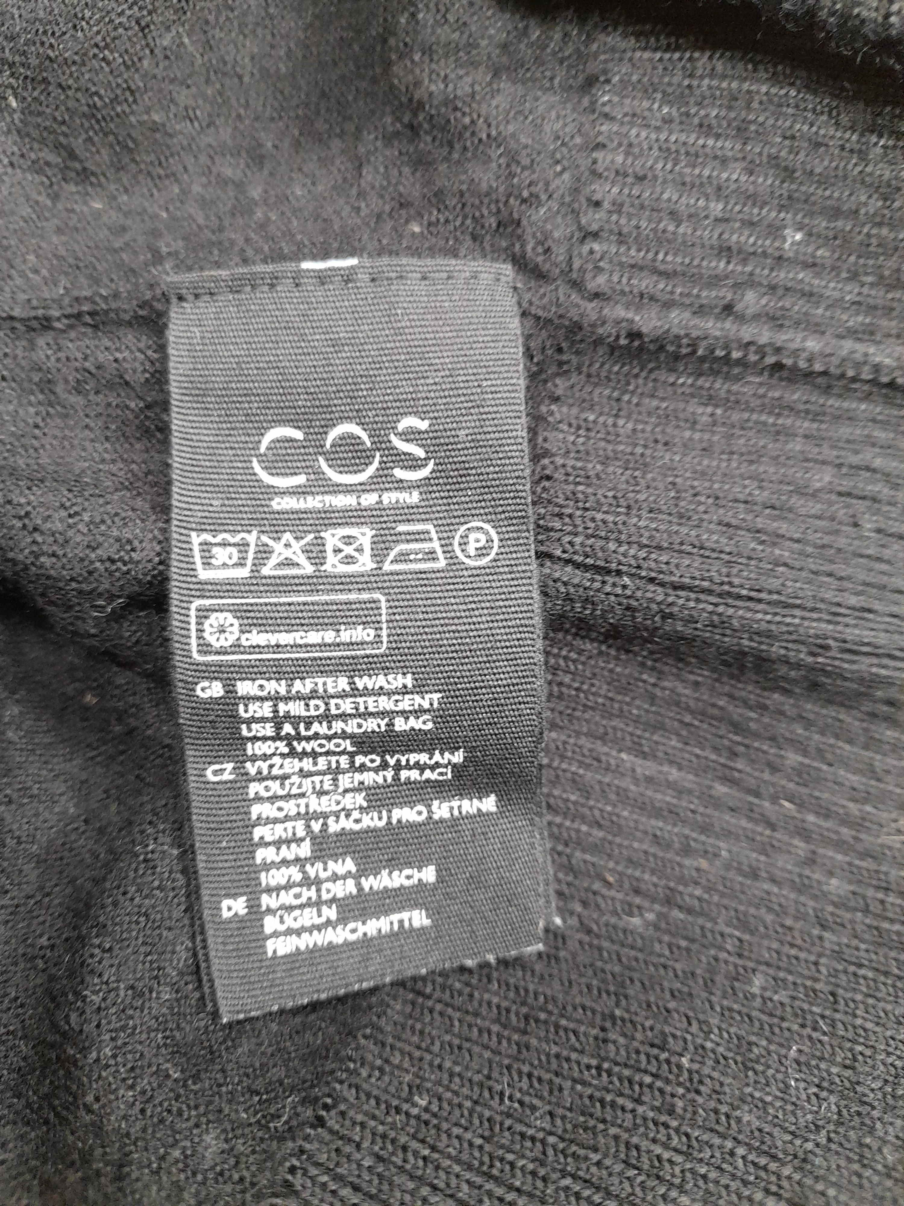 COS Men's Jumper L Black 100% Wool Crew Neck Pullover - Image 6