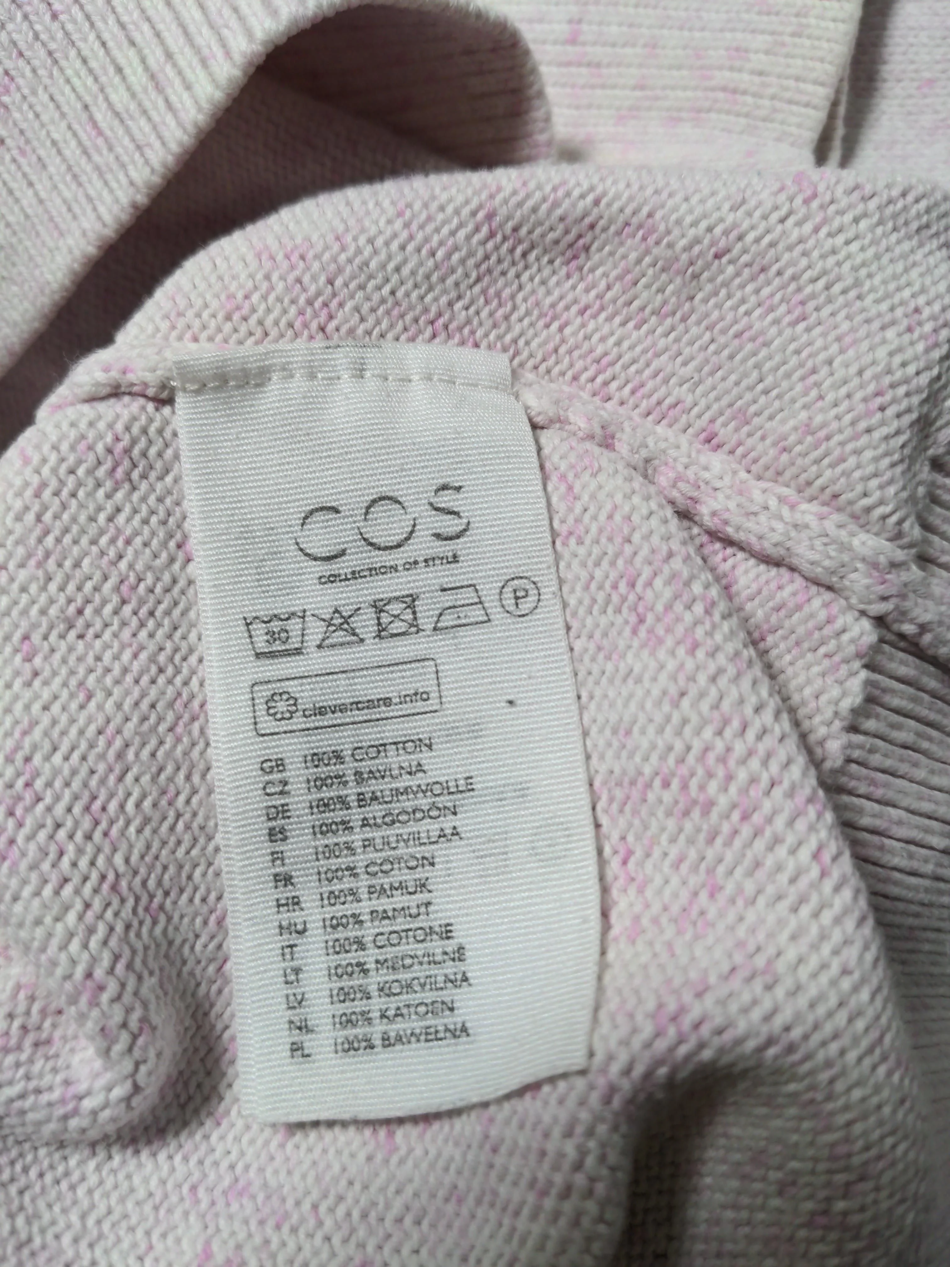 COS Men's Jumper L Pink 100% Cotton Round Neck Pullover - Image 7