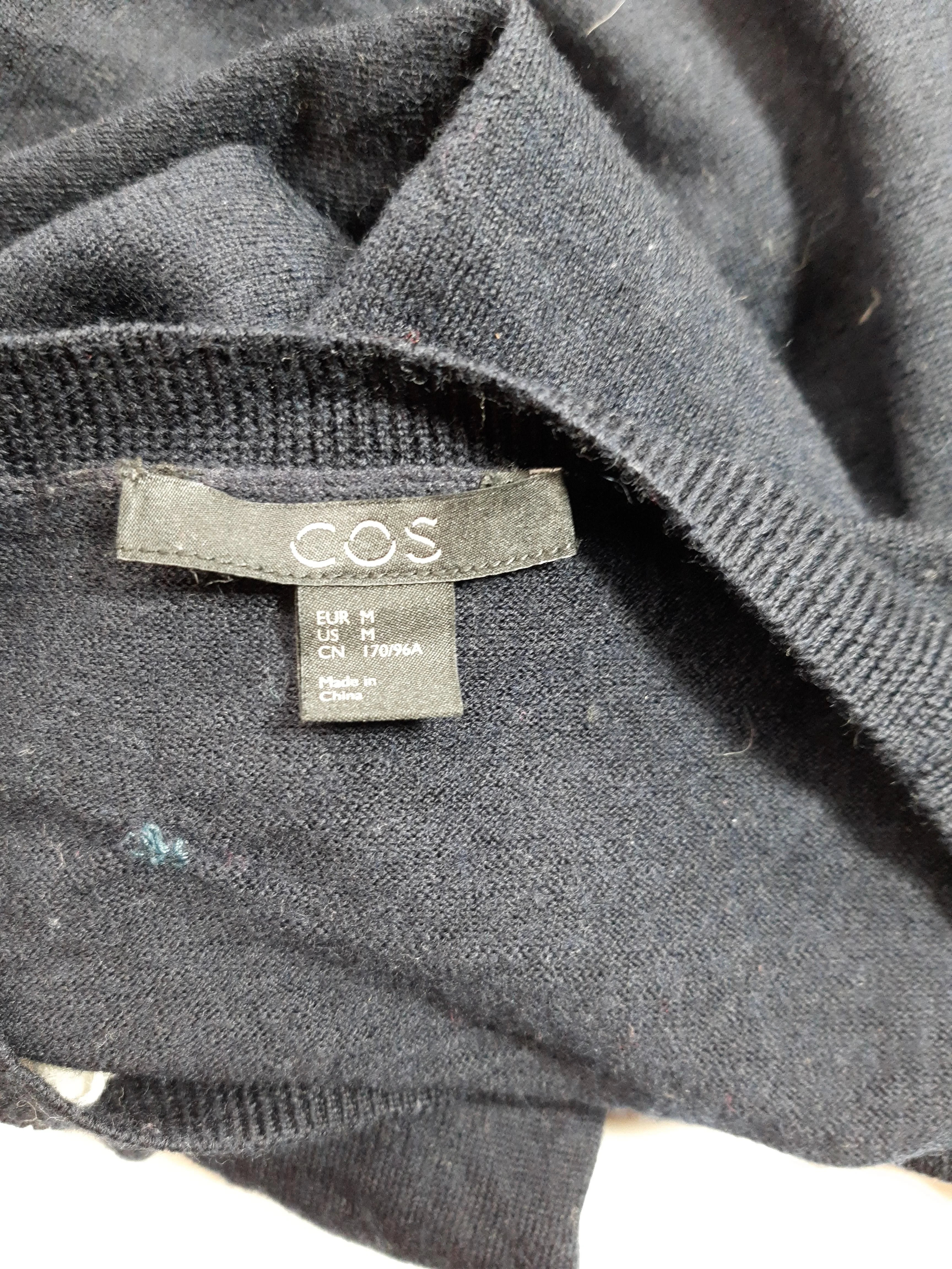 COS Men's Jumper M Black Wool with Silk Round Neck Pullover - Image 5